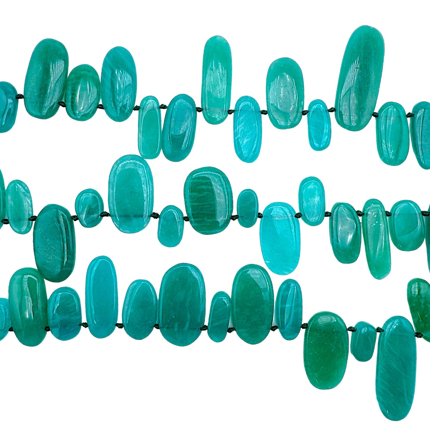 Fil amazonite forme ovale - Foliesbijoux