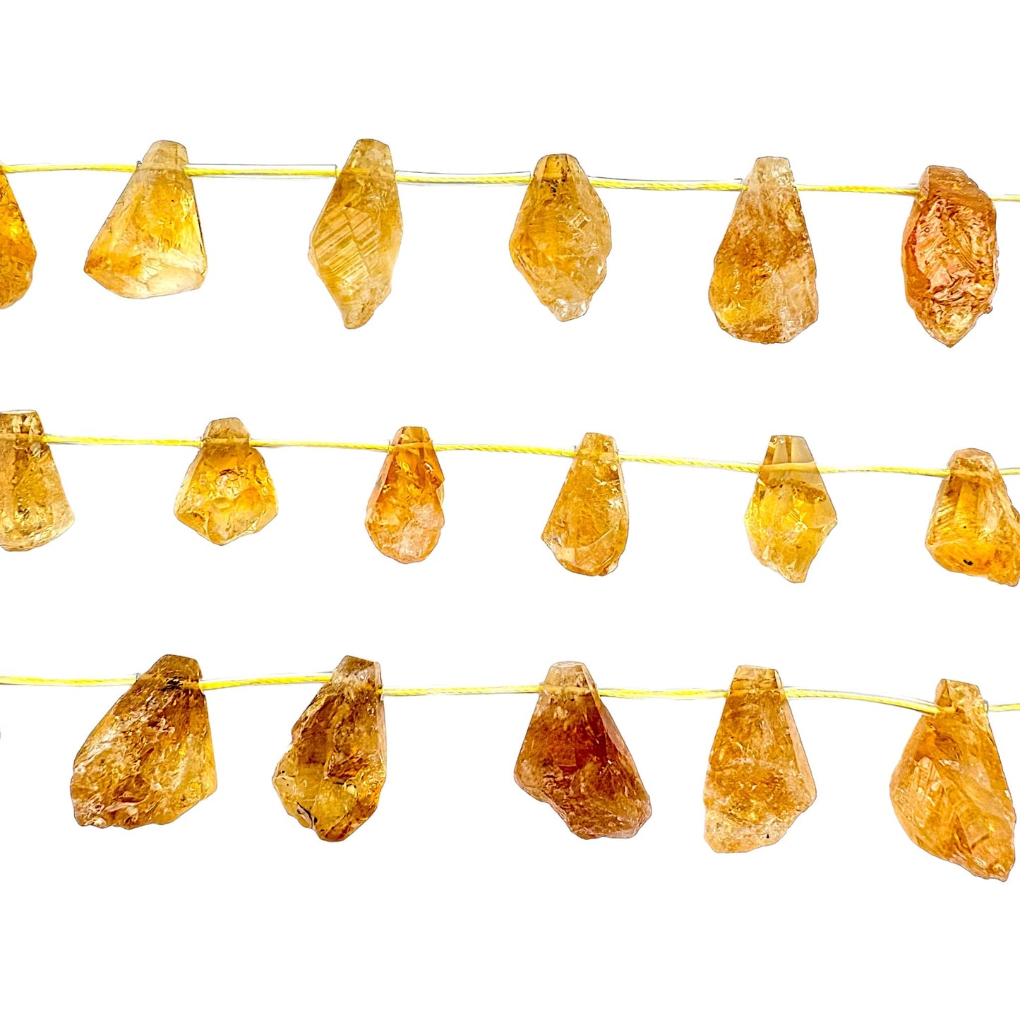 Pendentifs brutes en Citrine chauffée 20x10 mm - Foliesbijoux