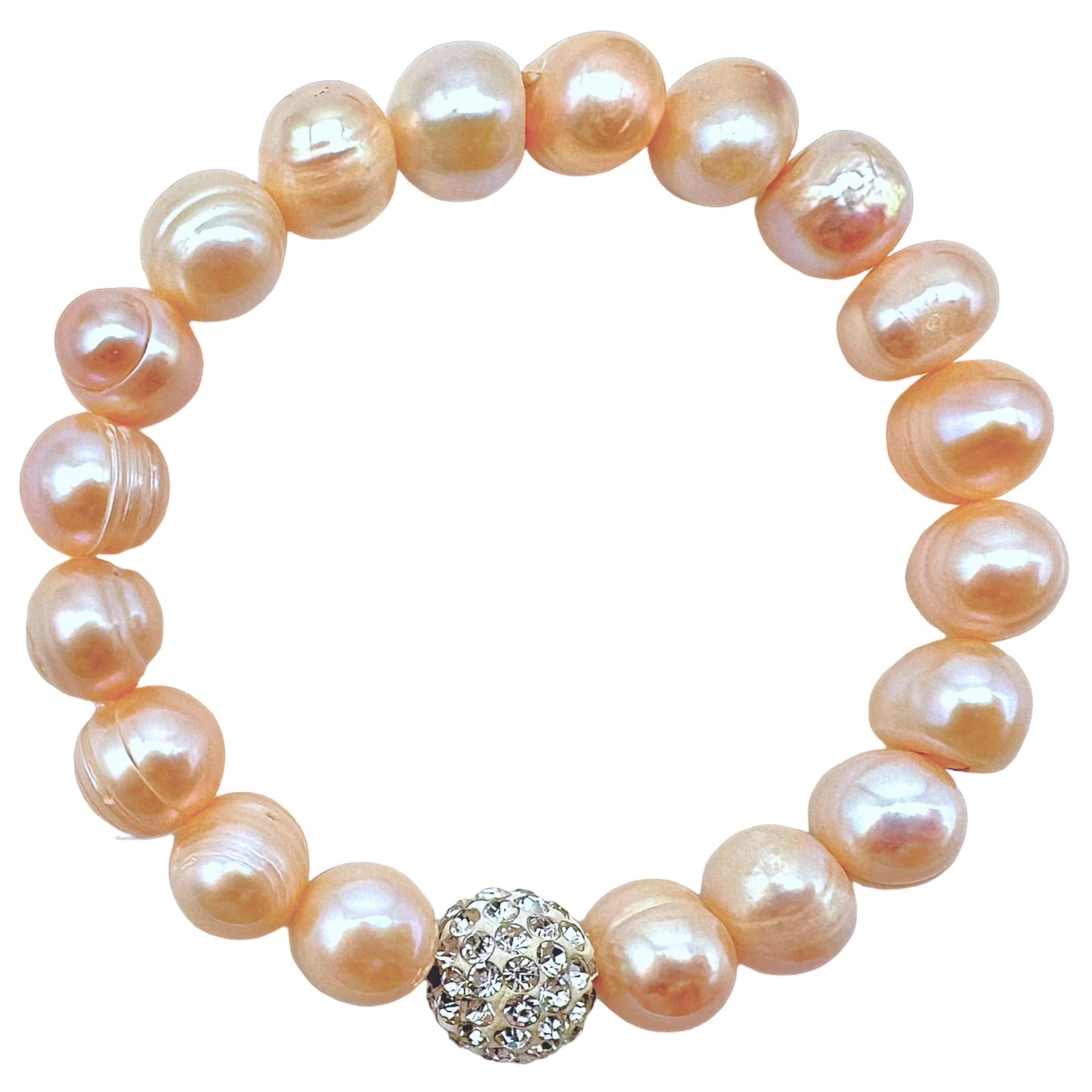 Bracelet perles d’eau douce A avec strass - Foliesbijoux