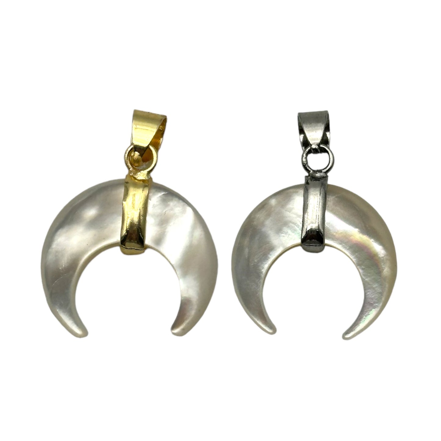 Pendentif forme corne nacre blanche 2 x 2 cm - Foliesbijoux