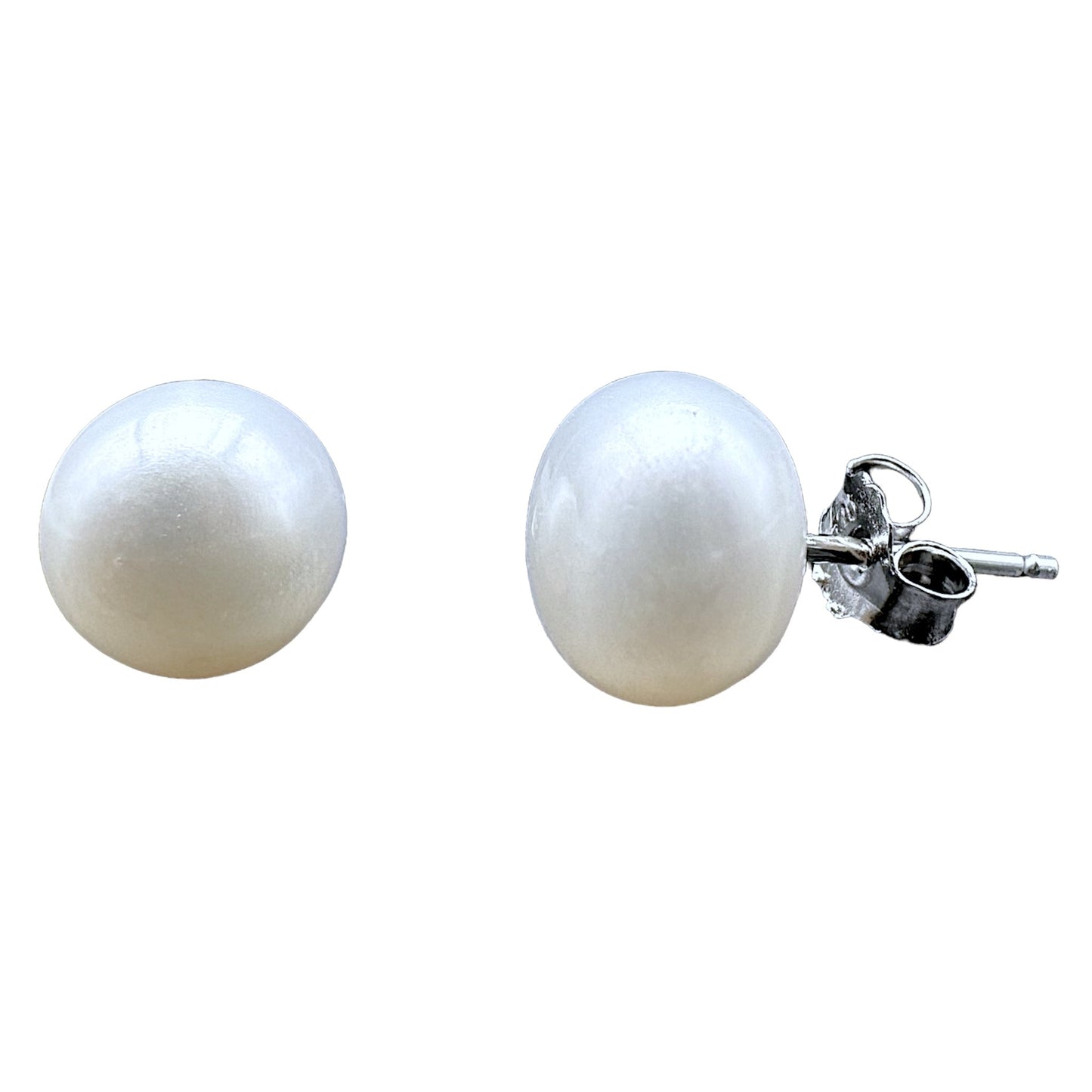 Boucle d'oreille puce perle d’eau douce - Foliesbijoux