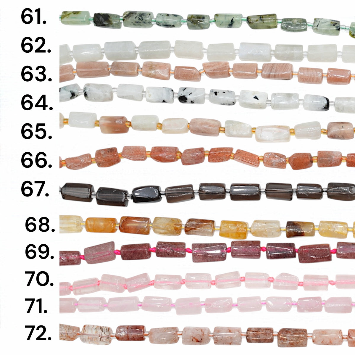 Fil de perle forme cylindrique 8x12 mm (85 pierres disponible) NEW