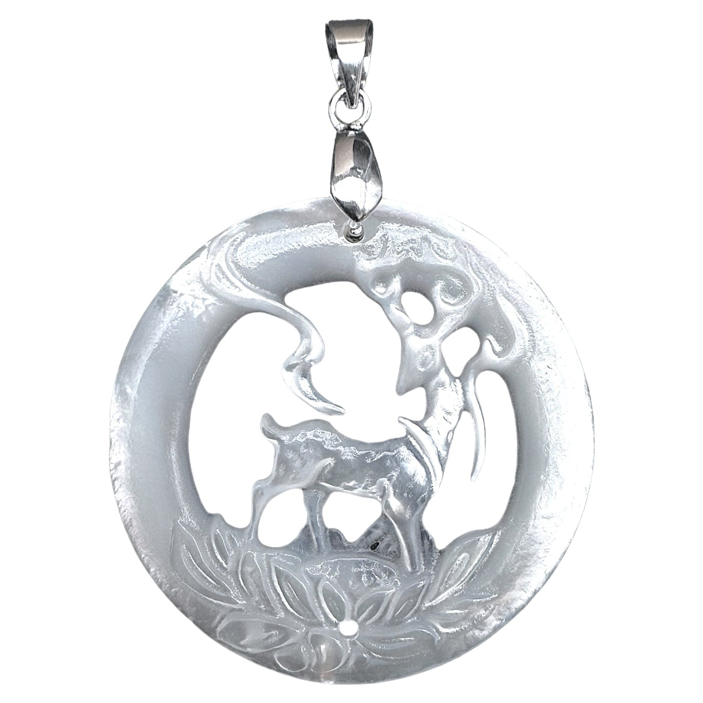 Pendentif en nacre Renne/Cerf - Foliesbijoux
