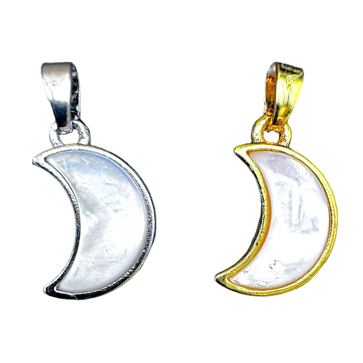 Pendentif nacre lune 1 x 1 cm - Foliesbijoux