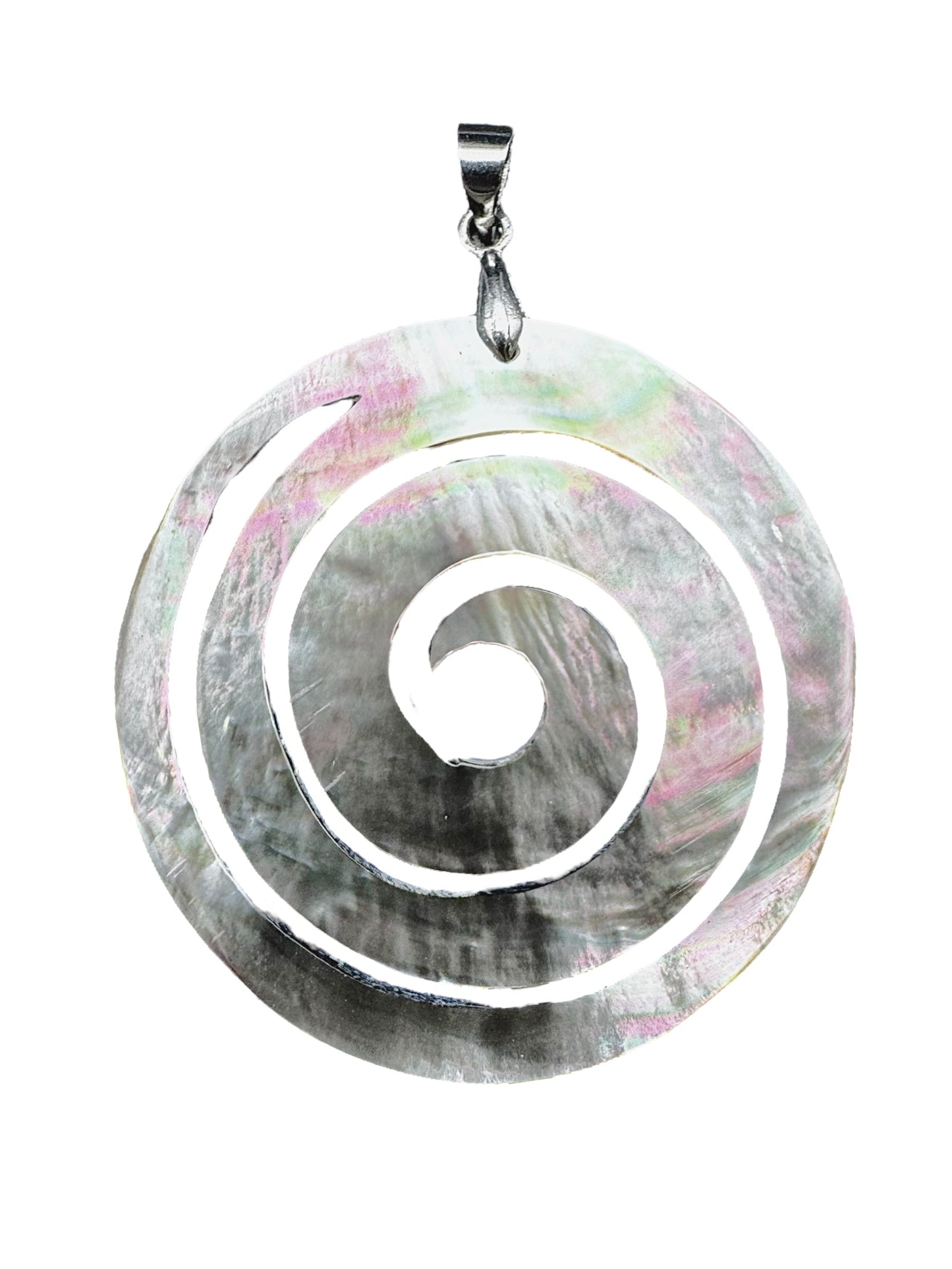 Pendentif spirale en nacre d’abalone grise - Foliesbijoux