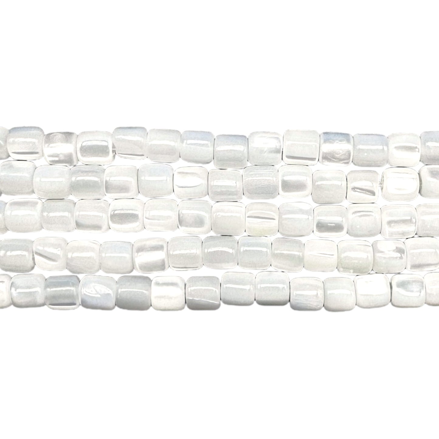 Fil rectangle en nacre blanche 3,5 x 3,5 mm - Foliesbijoux