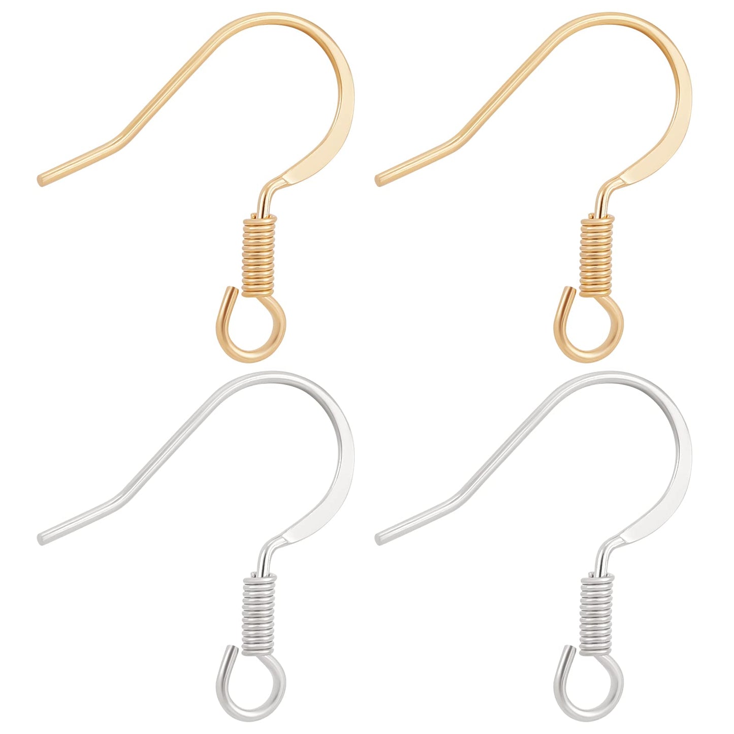 Lot de 30 paires dormeuses crochets boucle d’oreille en acier inoxydable BCA24 doré ou argenté