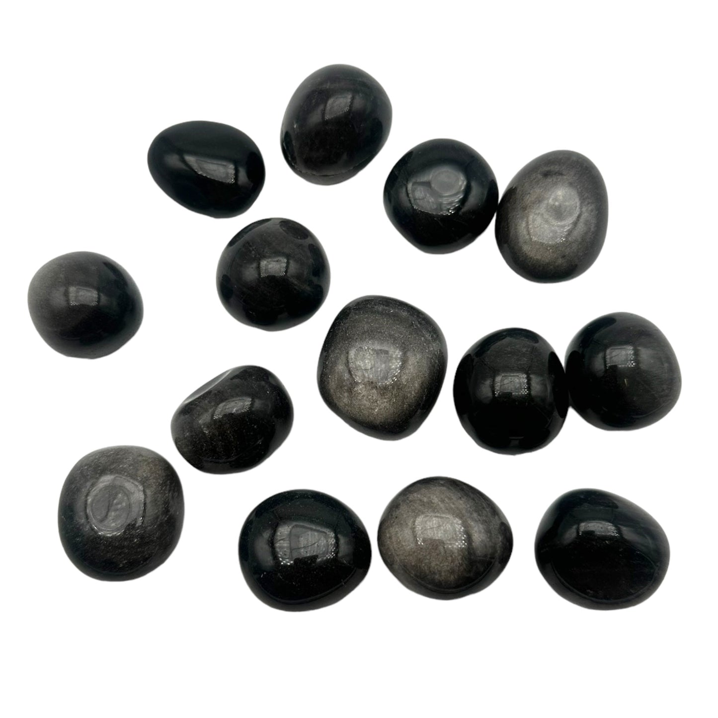 Pierre roulée Obsidienne argentée - Foliesbijoux