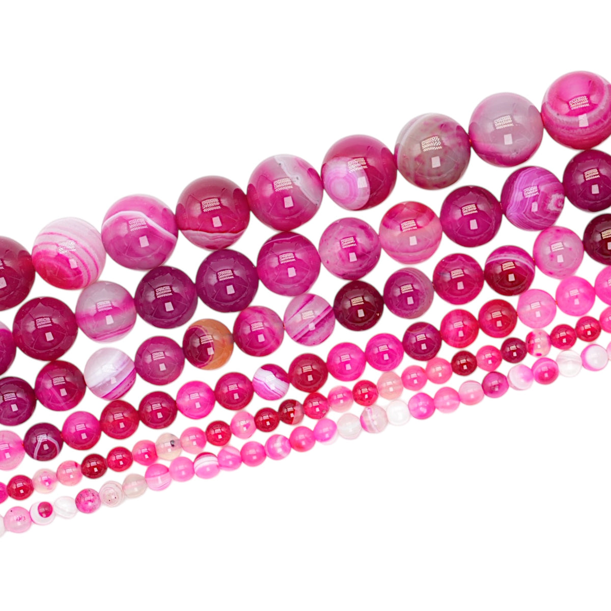 Fil de perle Agate rose chauffée