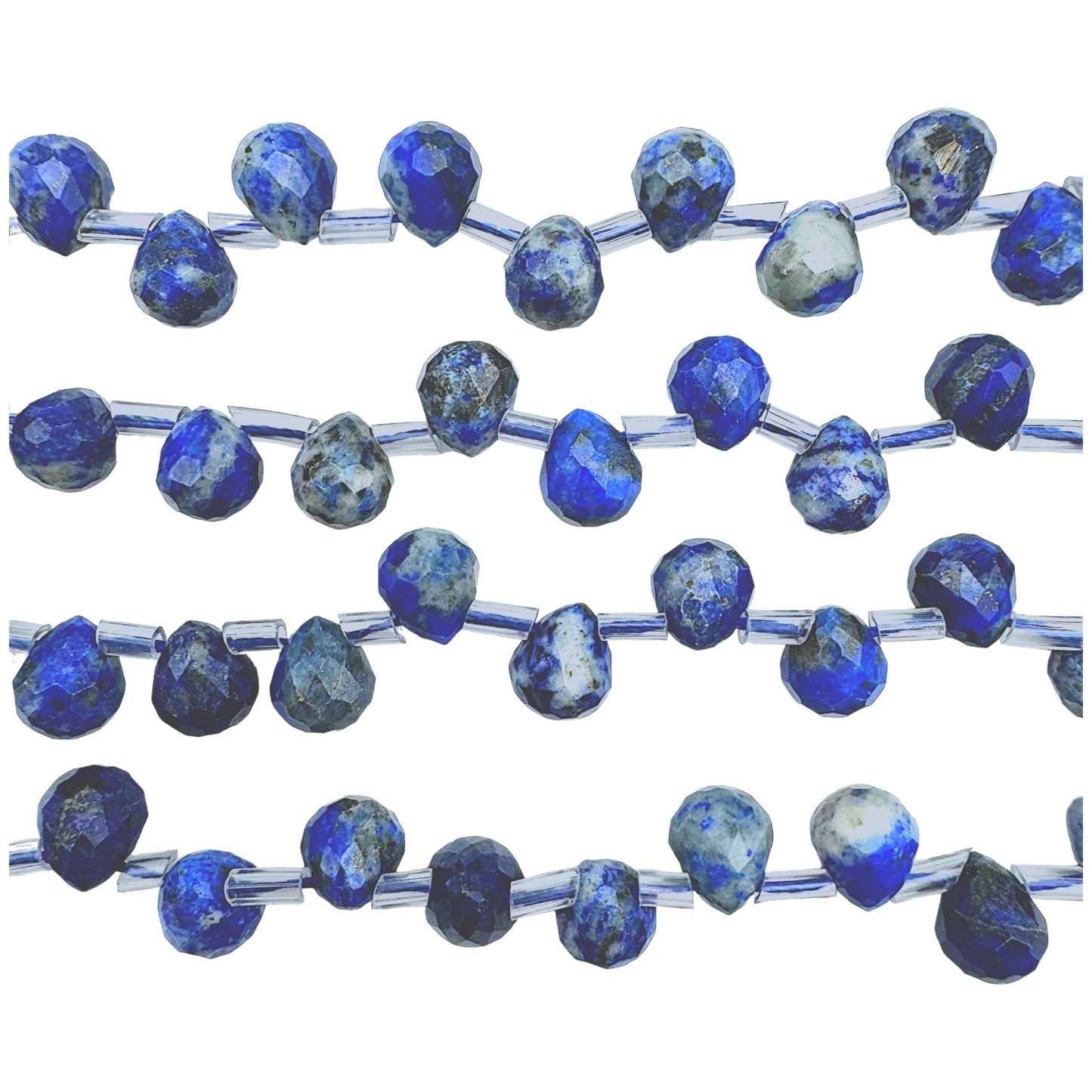 Fil Lapis lazuli goutte facetté 8x10 mm - Foliesbijoux