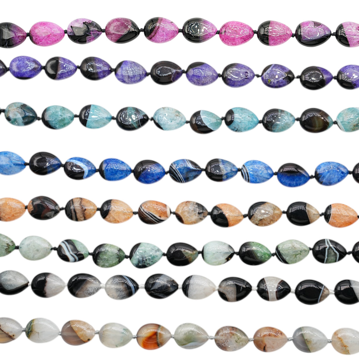 Fil de perles en Agate goutte 15x20 mm (8 pierres disponible)