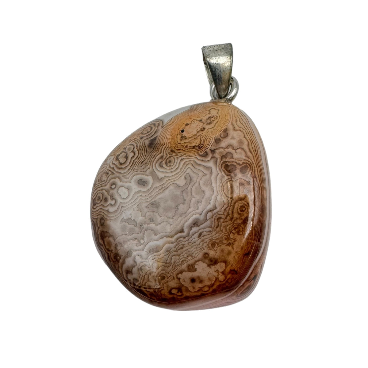 Pendentif Agate botswana - Foliesbijoux