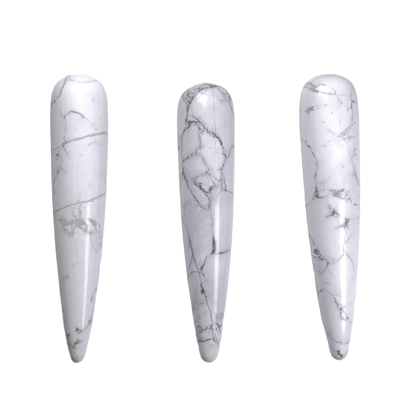 Baton de massage Howlite blanche à l’unité - Foliesbijoux