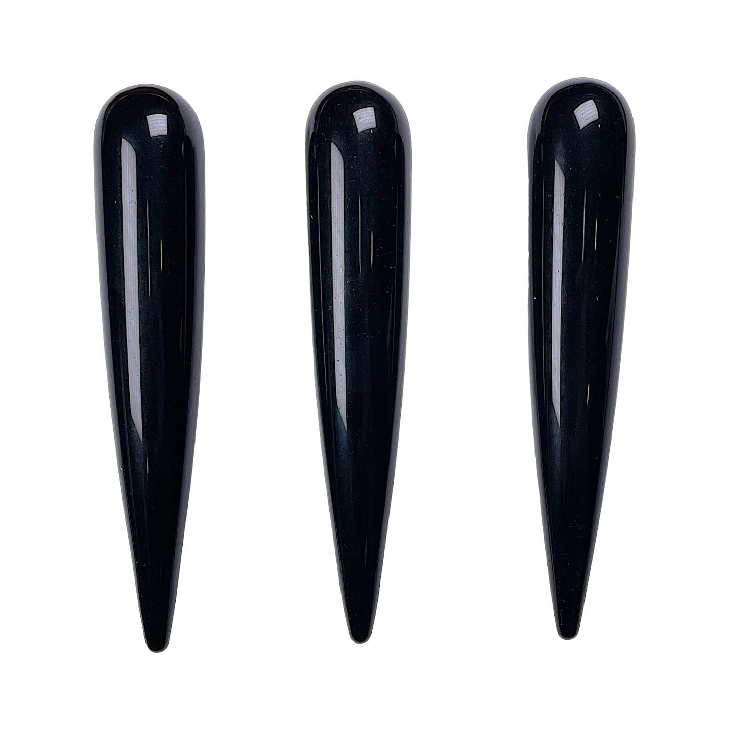 Baton de massage Obsidienne noire à l’unité - Foliesbijoux