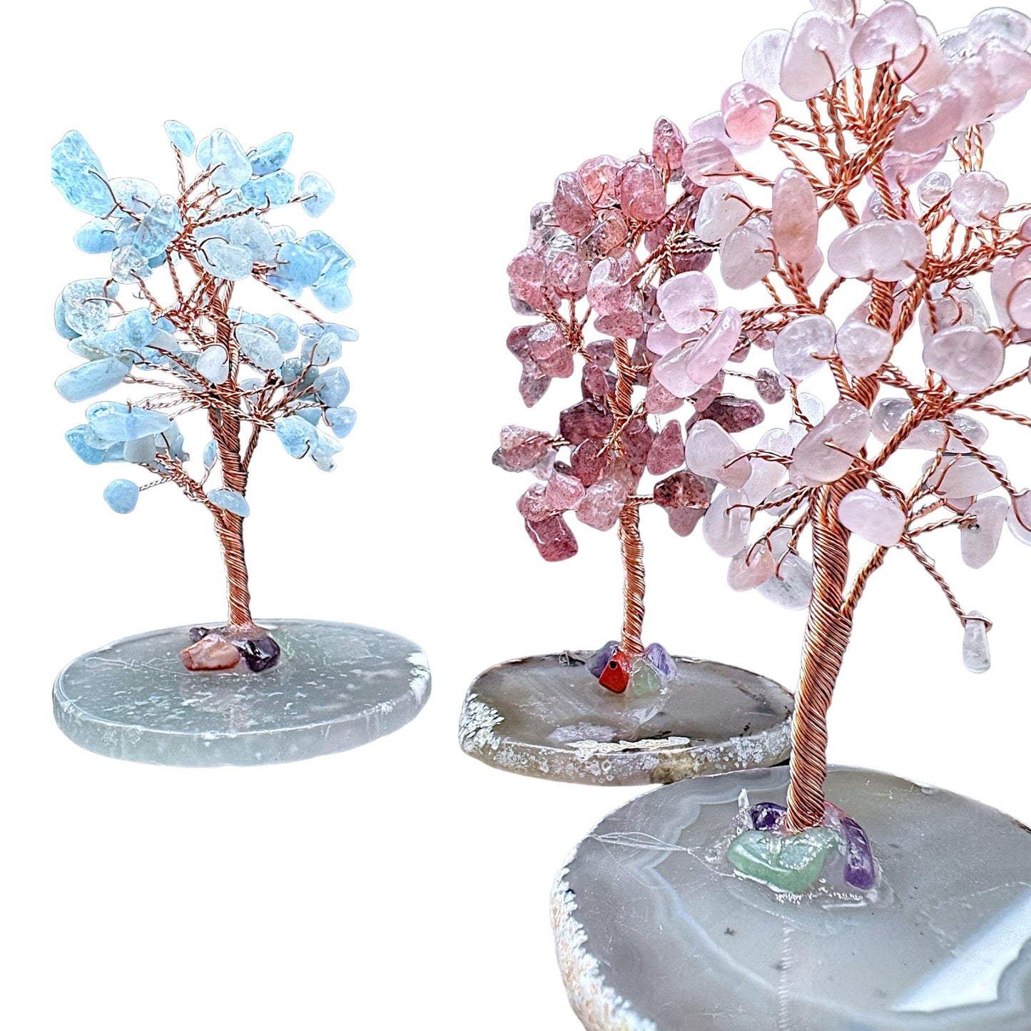 Arbre de vie en Quartz fraise - Foliesbijoux