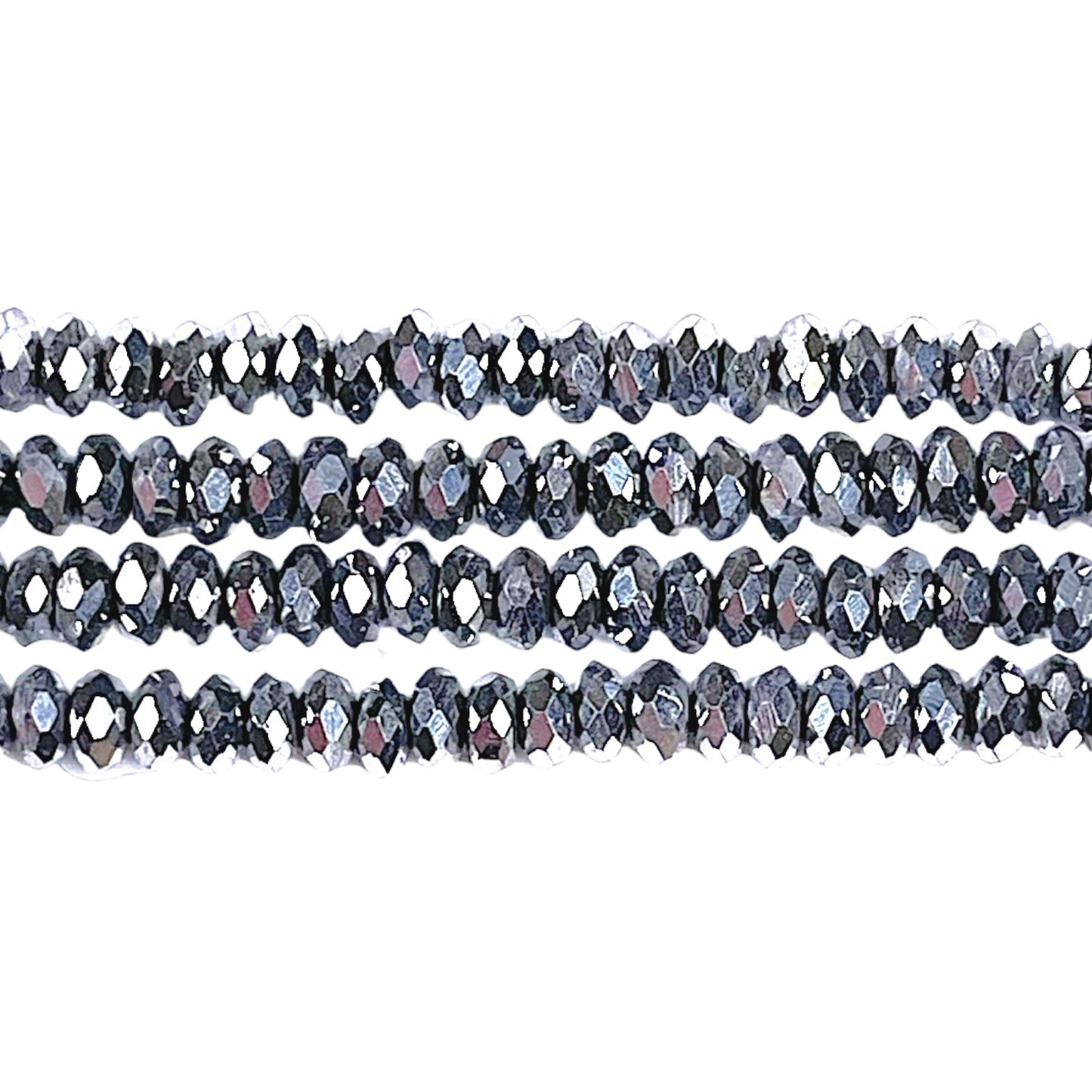 Fil de perle Hématite electroplaquée argenté HEA-98 - Foliesbijoux