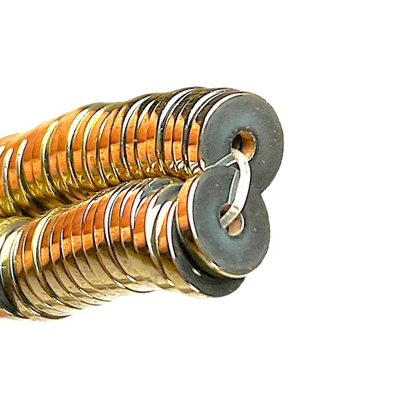 Fil de perle Hématite electroplaquée doré/bronze HED-19 - Foliesbijoux