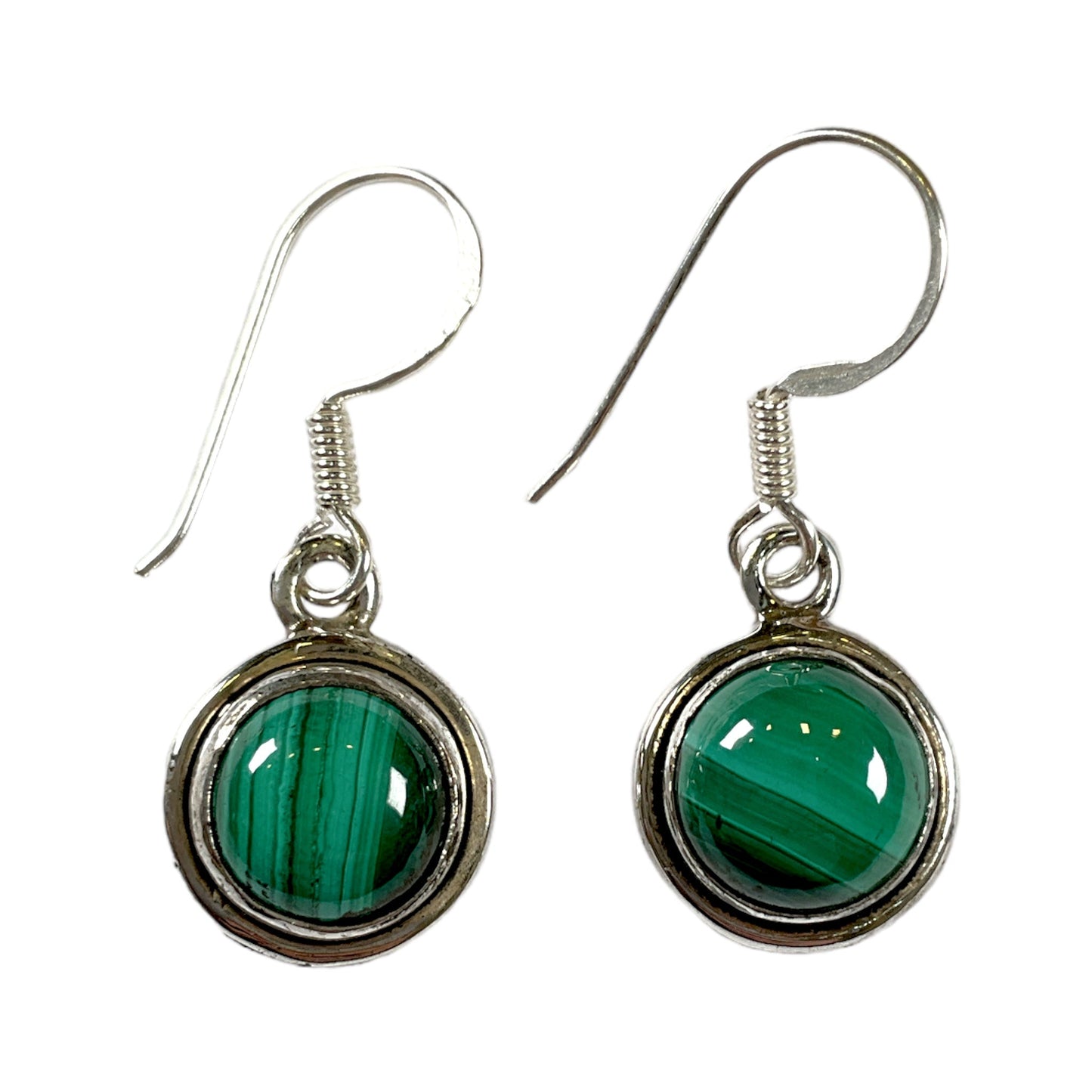 Boucle d'oreille en Argent 925 & malachite - Foliesbijoux