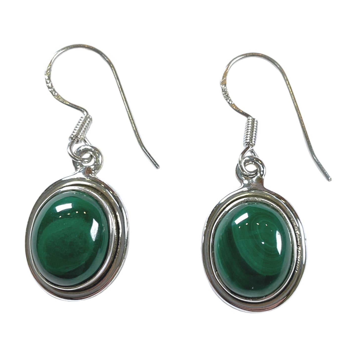 Boucle d'oreille en Argent 925 & malachite - Foliesbijoux