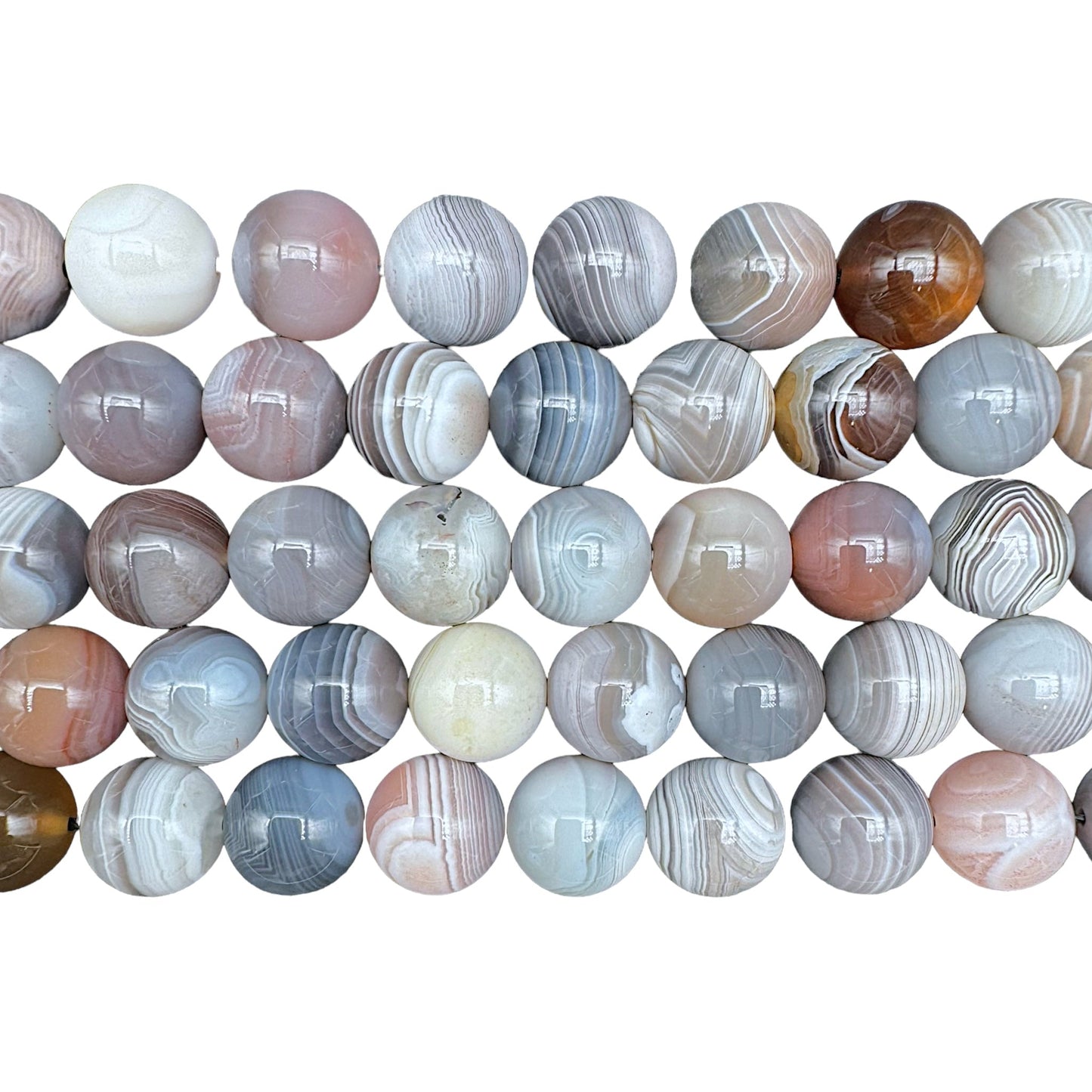 Fil de perle Agate Botswana rose - Foliesbijoux