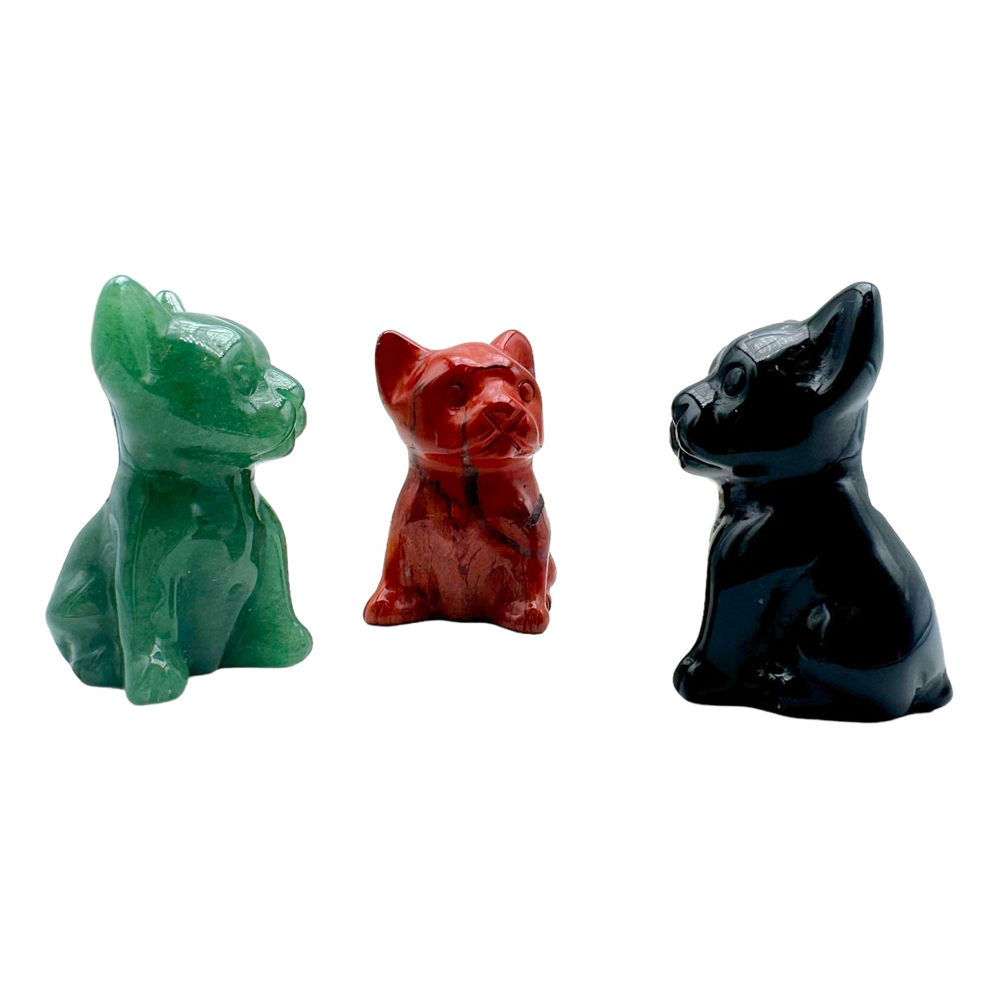 Figurine chien bulldog en Améthyste - Foliesbijoux