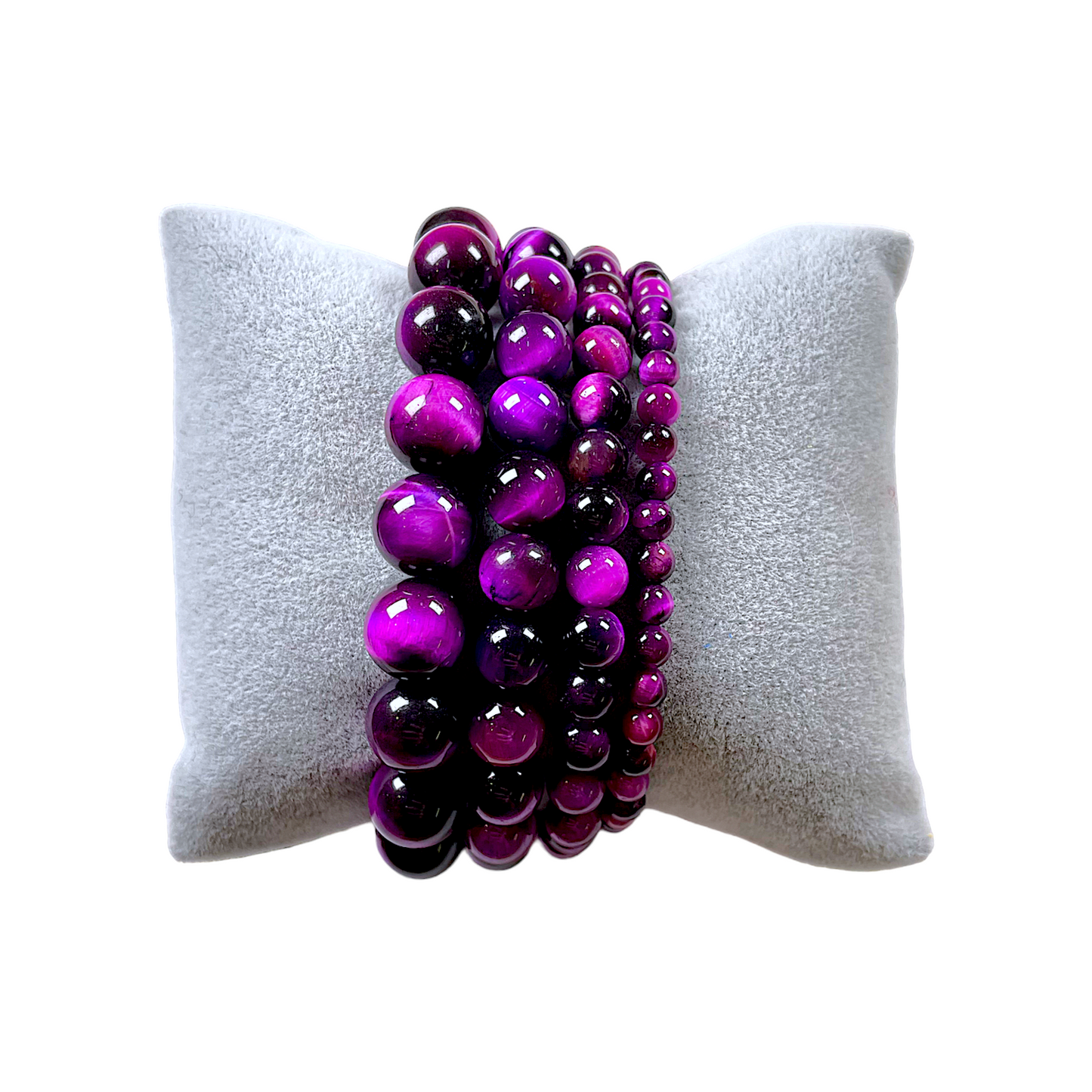 Bracelet Oeil de Tigre AA Violet chauffé - Foliesbijoux
