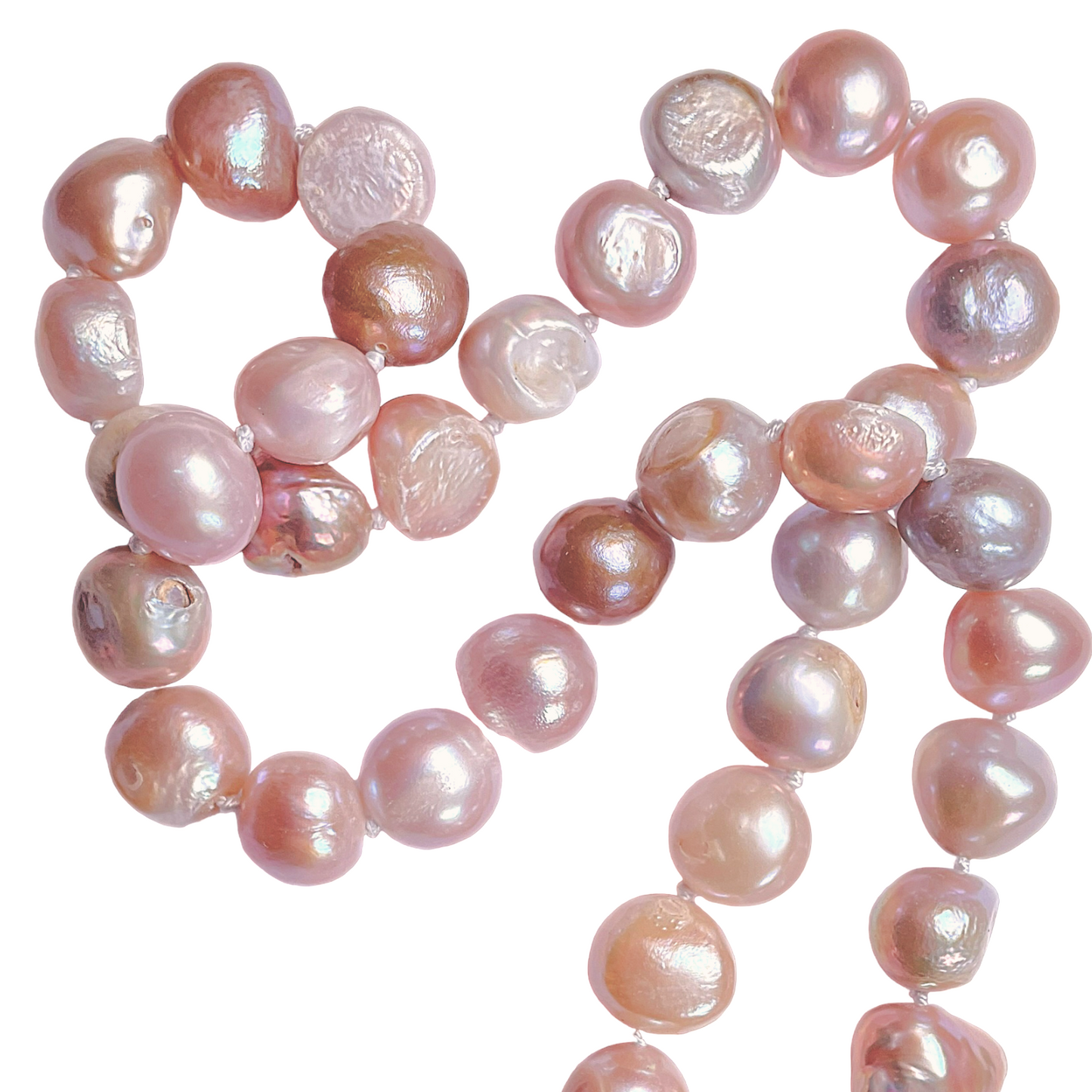 Collier en perles d’eau douce rose irrégulière 11 mm V6 - Foliesbijoux