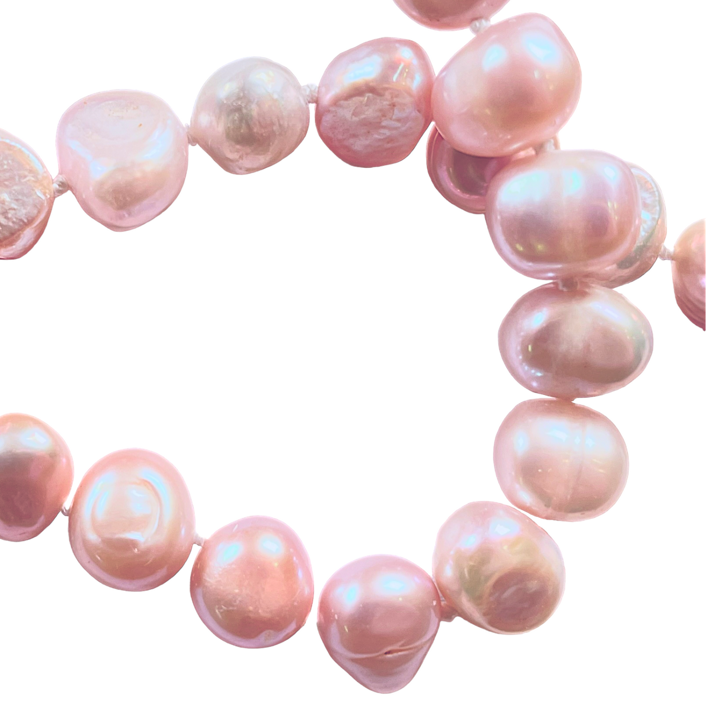 Collier en perles d’eau douce rose irrégulière 8 mm V1 - Foliesbijoux