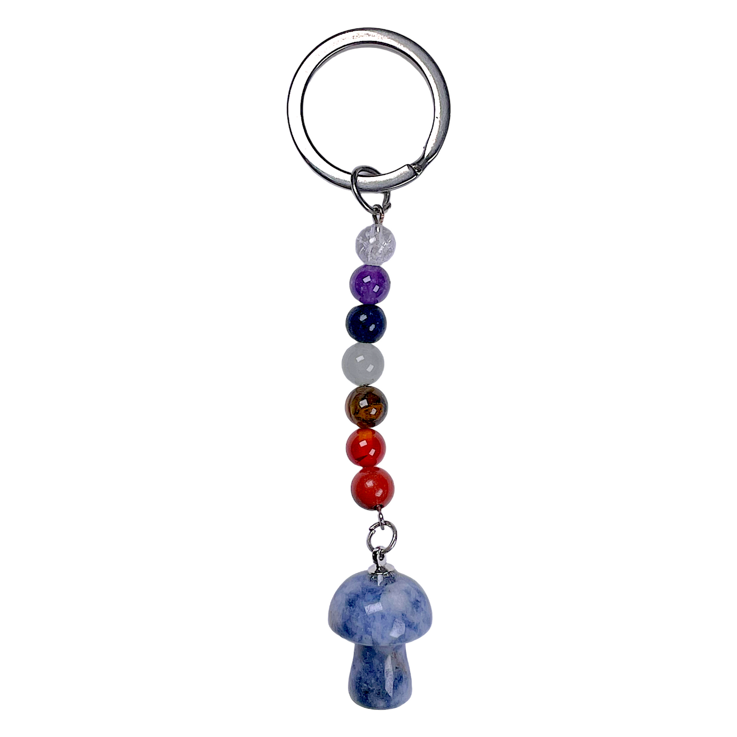 Porte-clés champignon Sodalite 7 chakras - Foliesbijoux