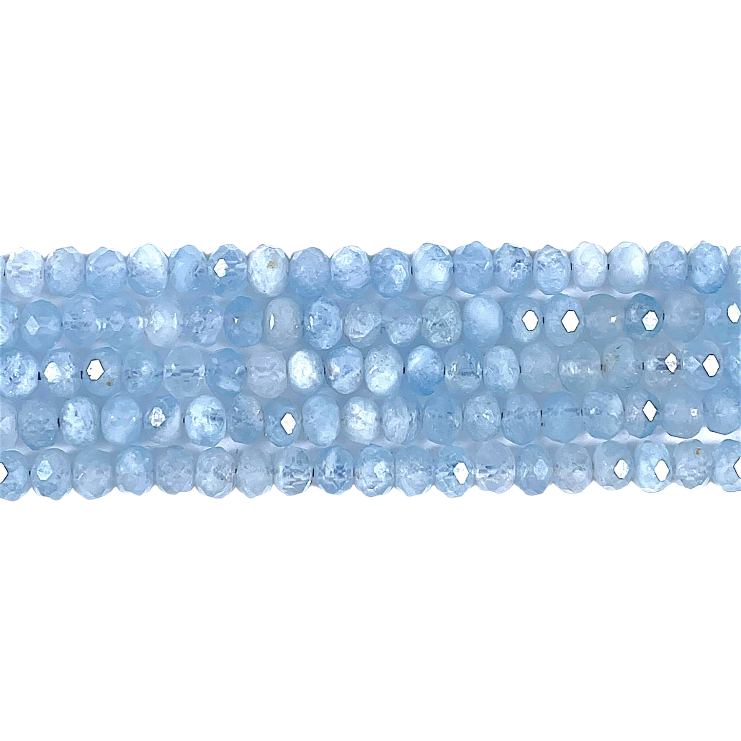 Fil facettés Aigue marine 3x4mm - Foliesbijoux