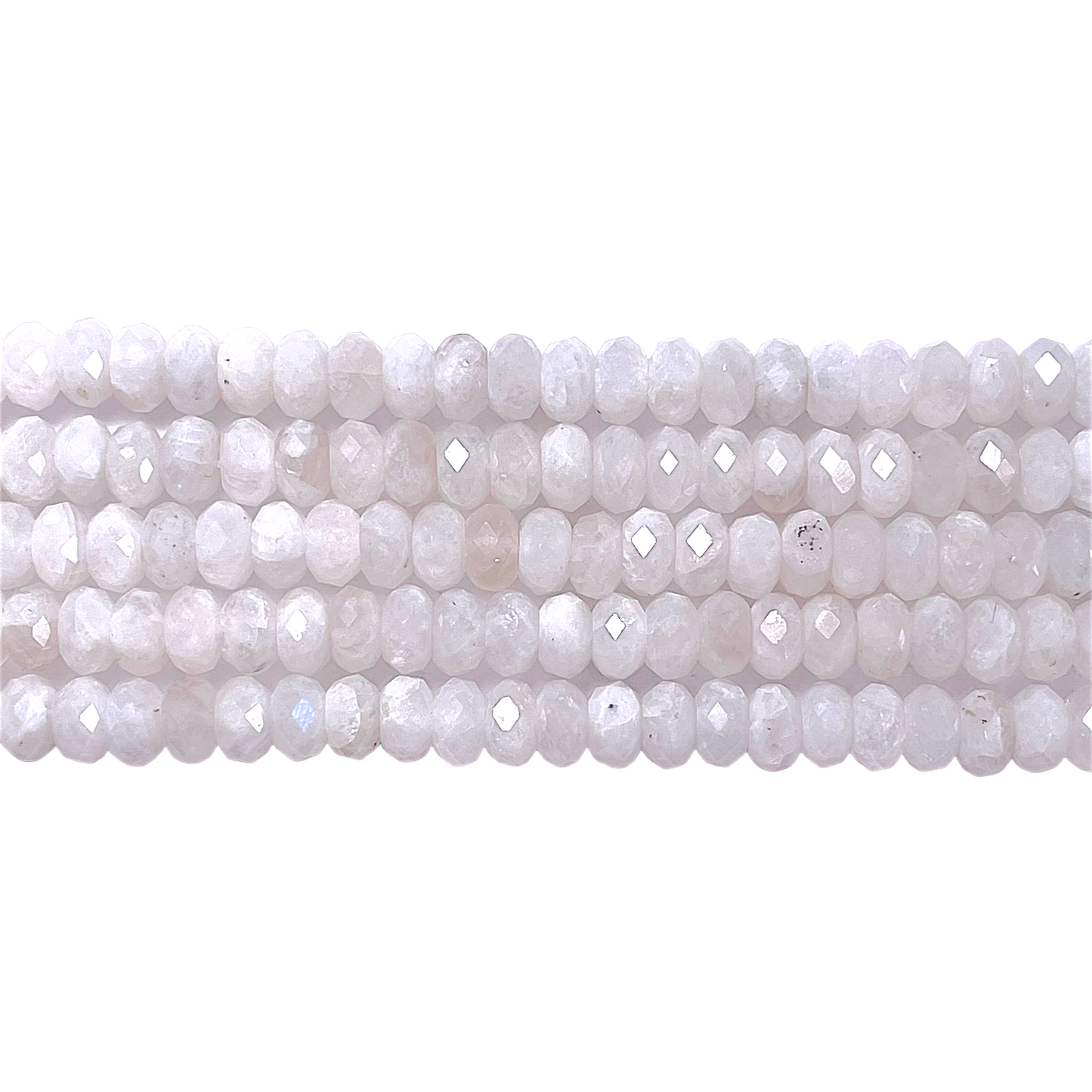 Fil facettés pierre de lune bleutée 3x5mm - Foliesbijoux