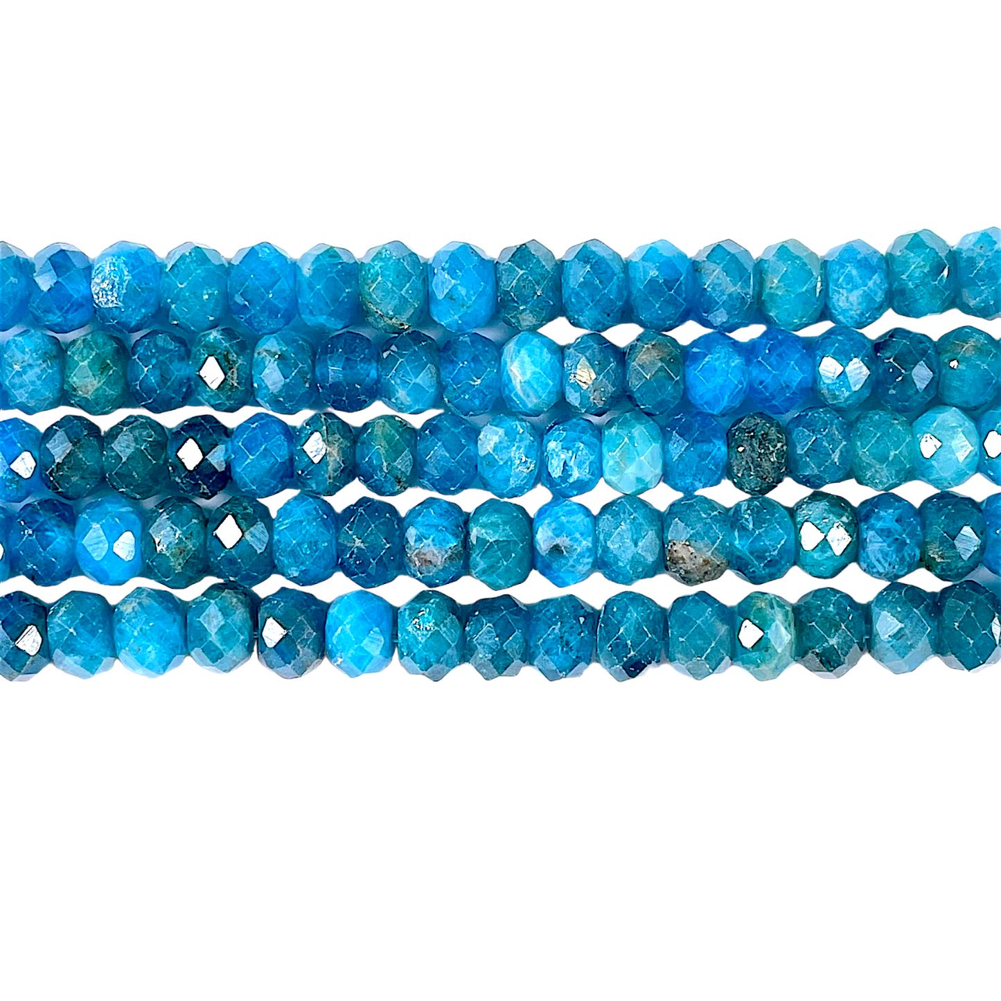 Fil facettés Apatite bleue 4x6mm - Foliesbijoux