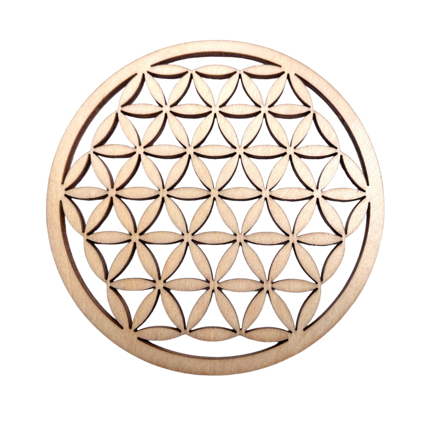 5 plaques fleur de vie pleine découpé en bois 10 cm (référence: ESO-002) - Foliesbijoux