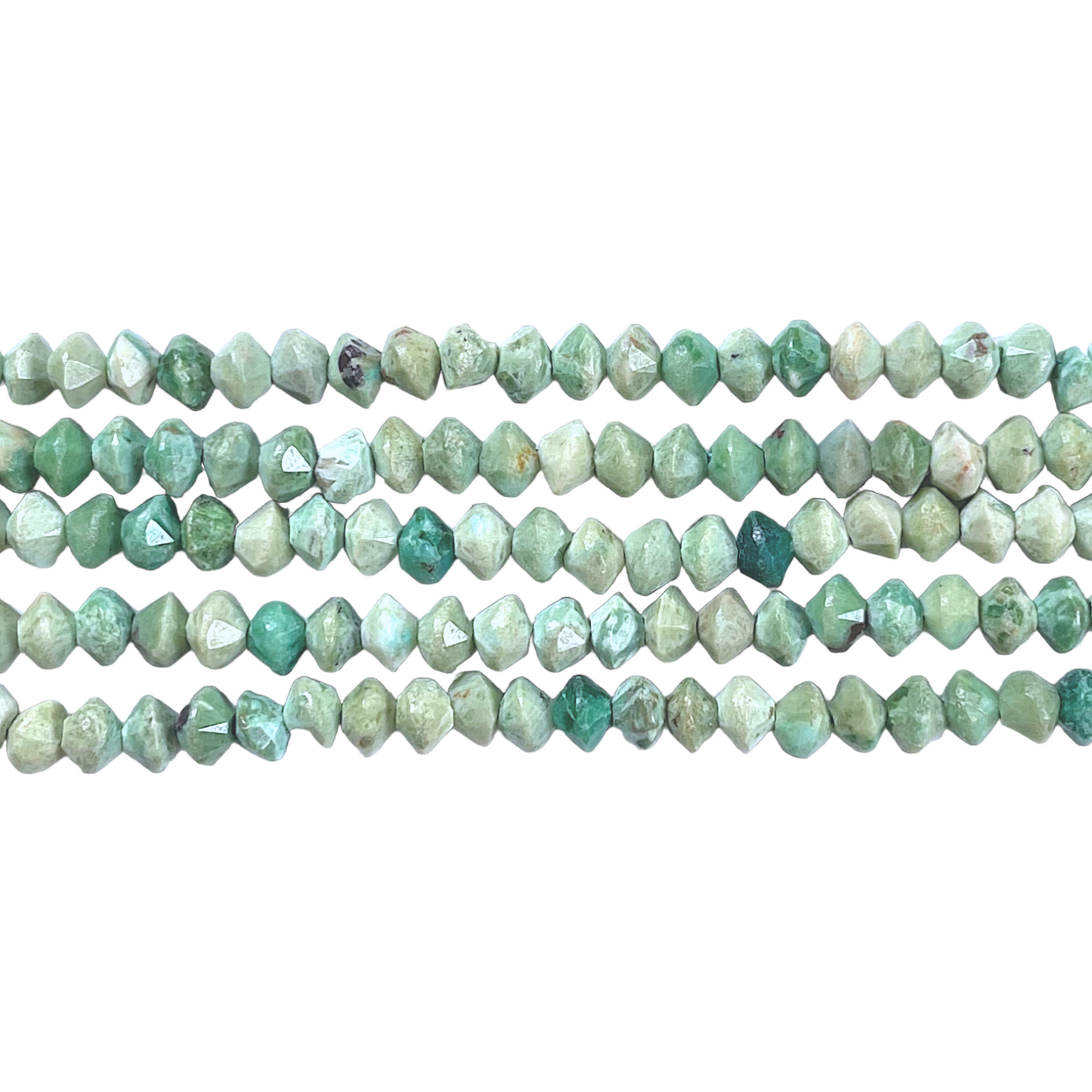 Fil de perles facettées Turquoise du Pérou 2x3 mm - Foliesbijoux