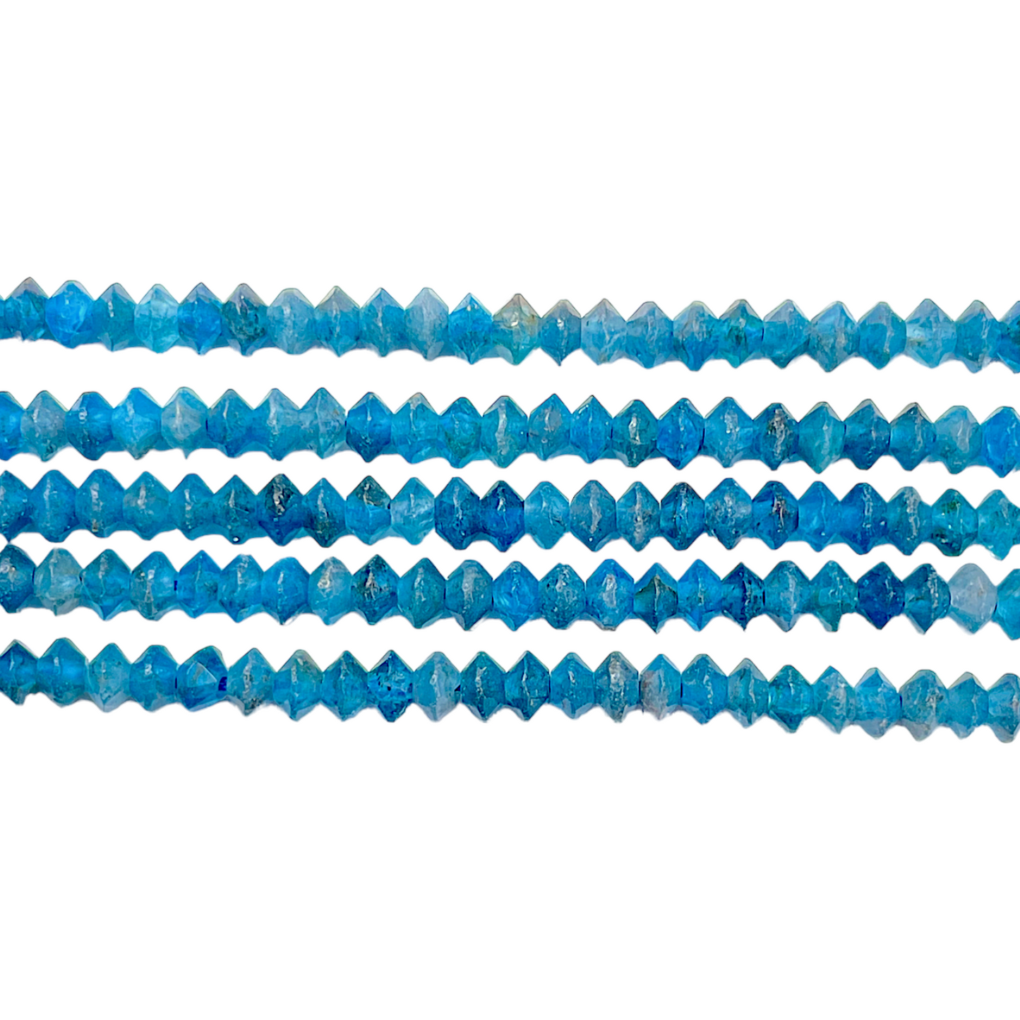 Fil de perles facettées Apatite bleu 2x3 mm - Foliesbijoux