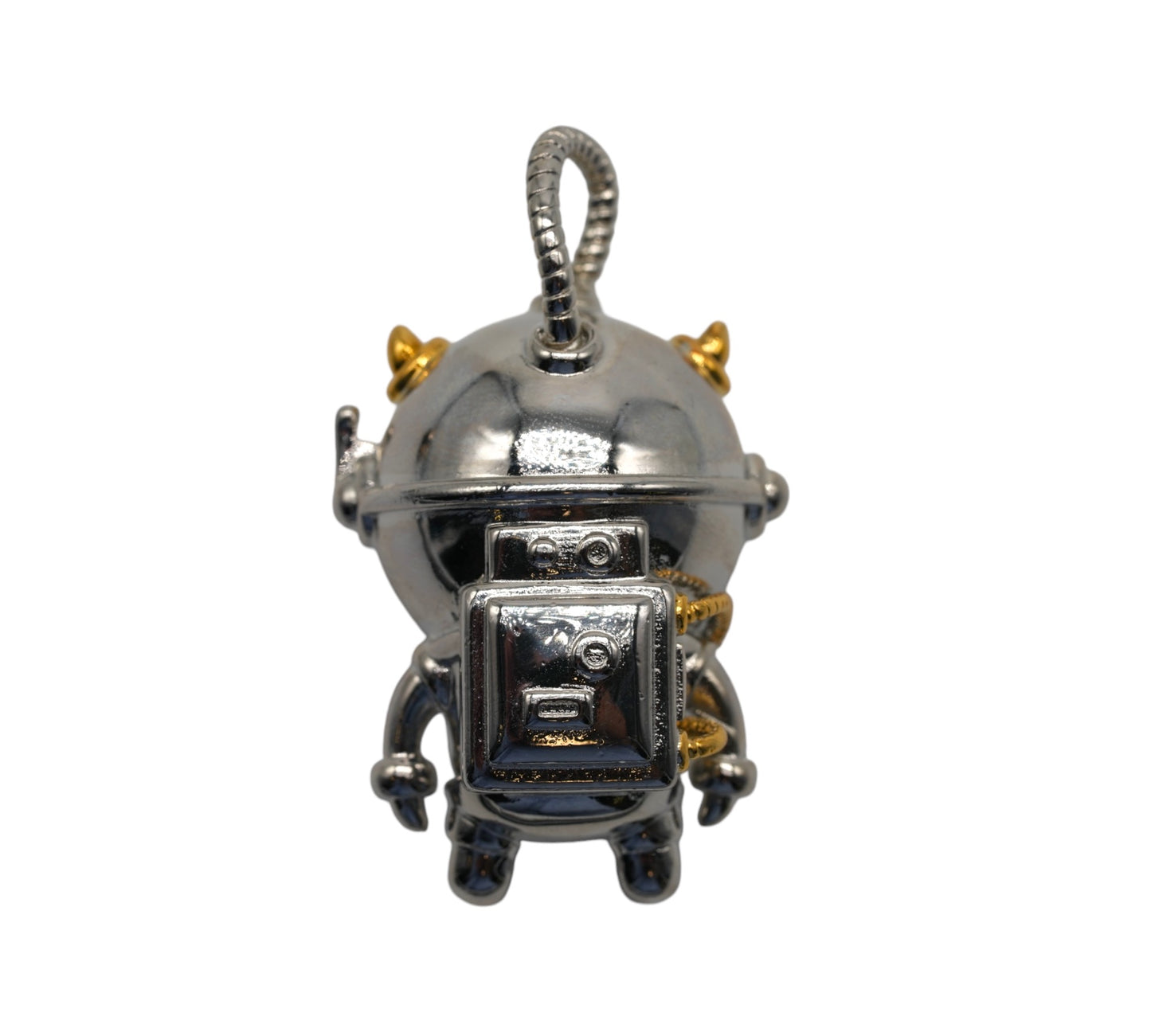 Pendentif Astronaute en Labradorite & acier inoxydable - Foliesbijoux