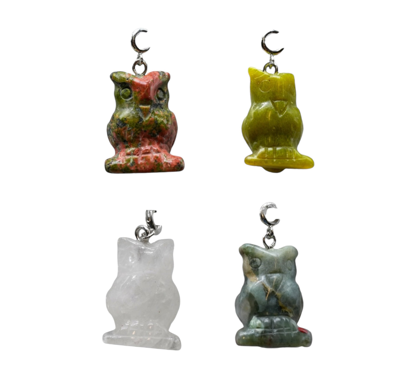 Pendentif hibou argenté (symbole de sagesse et protection) - Foliesbijoux