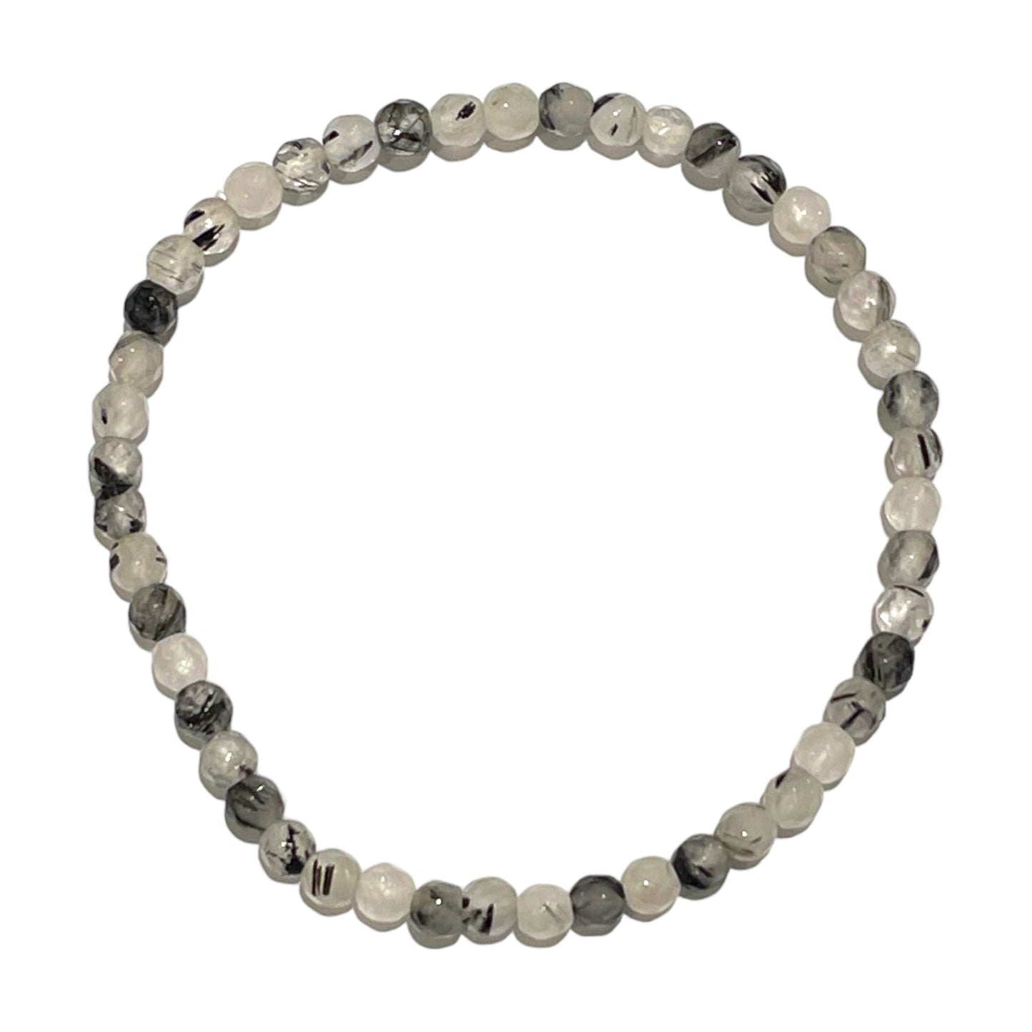 Bracelet Facetté 4mm Quartz tourmaline A+ - Foliesbijoux