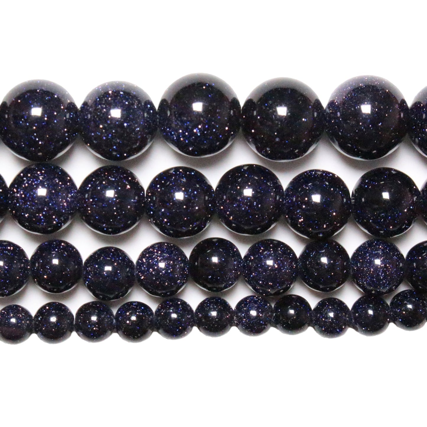 Fil de perle pierre de soleil bleue de synthèse - Foliesbijoux