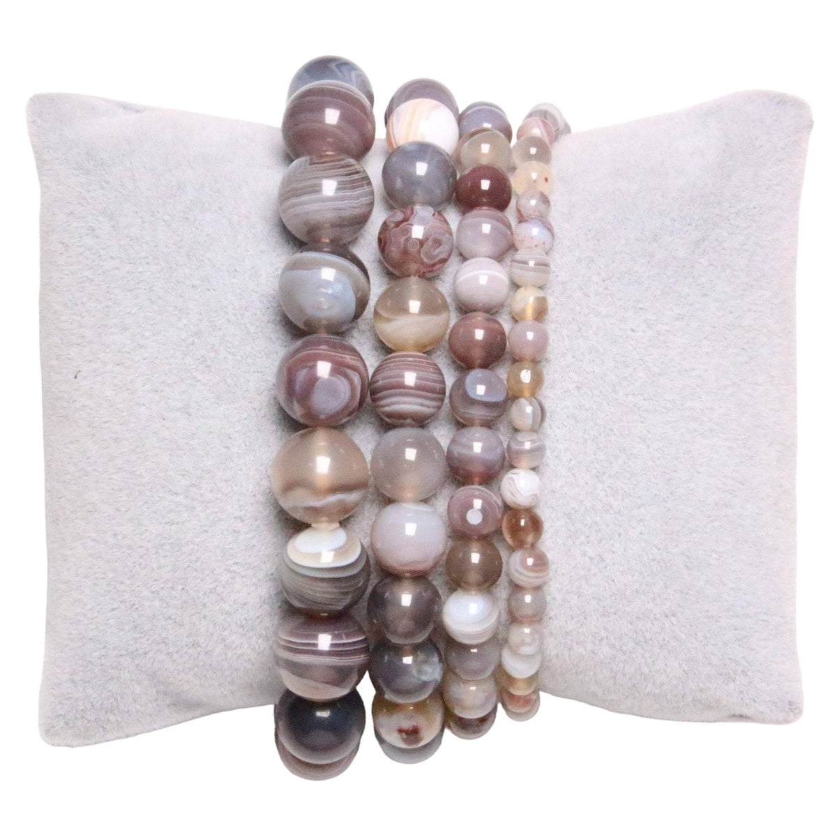 Bracelet Agate Botswana Gris AA - Foliesbijoux