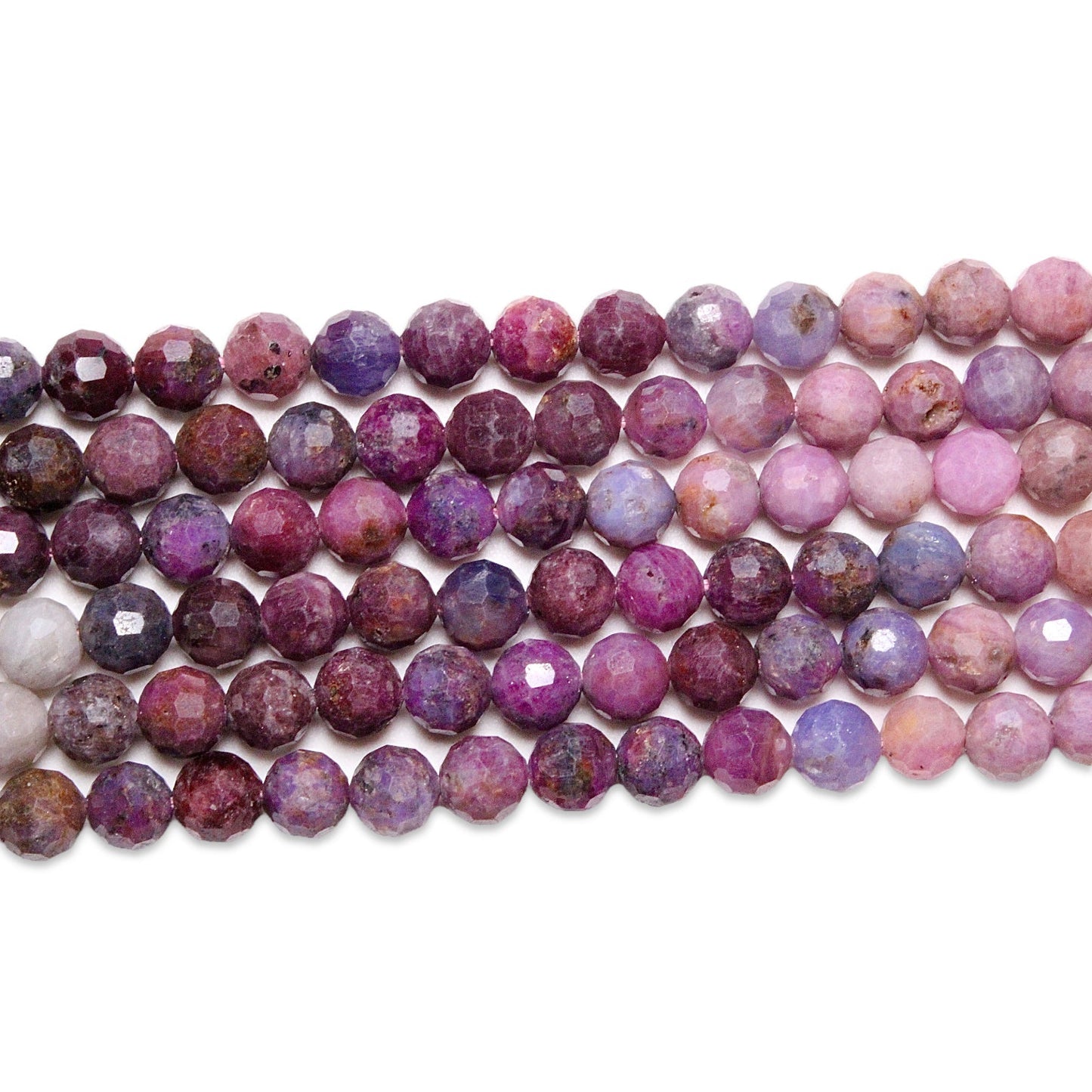 Fil de perles facettées rubis - Foliesbijoux