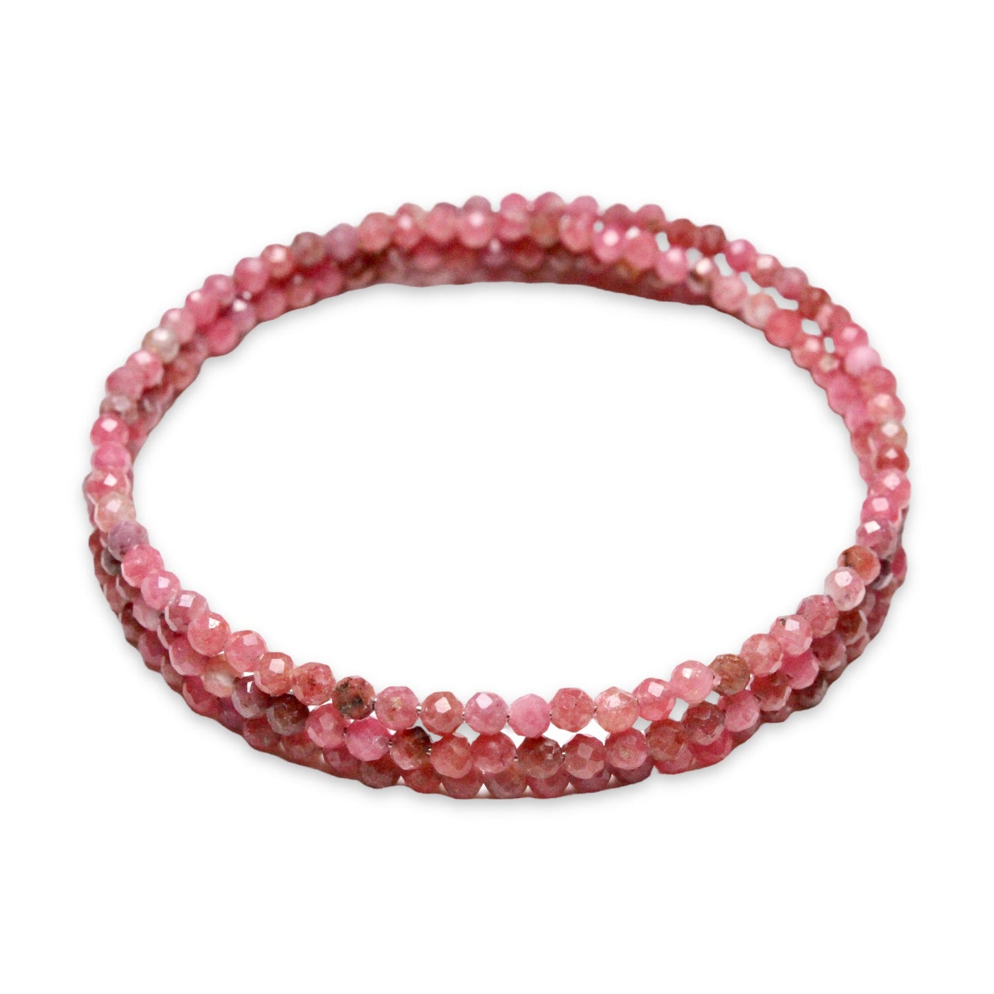 Bracelet Rhodocrosite AA Facetté 3 tours - Foliesbijoux
