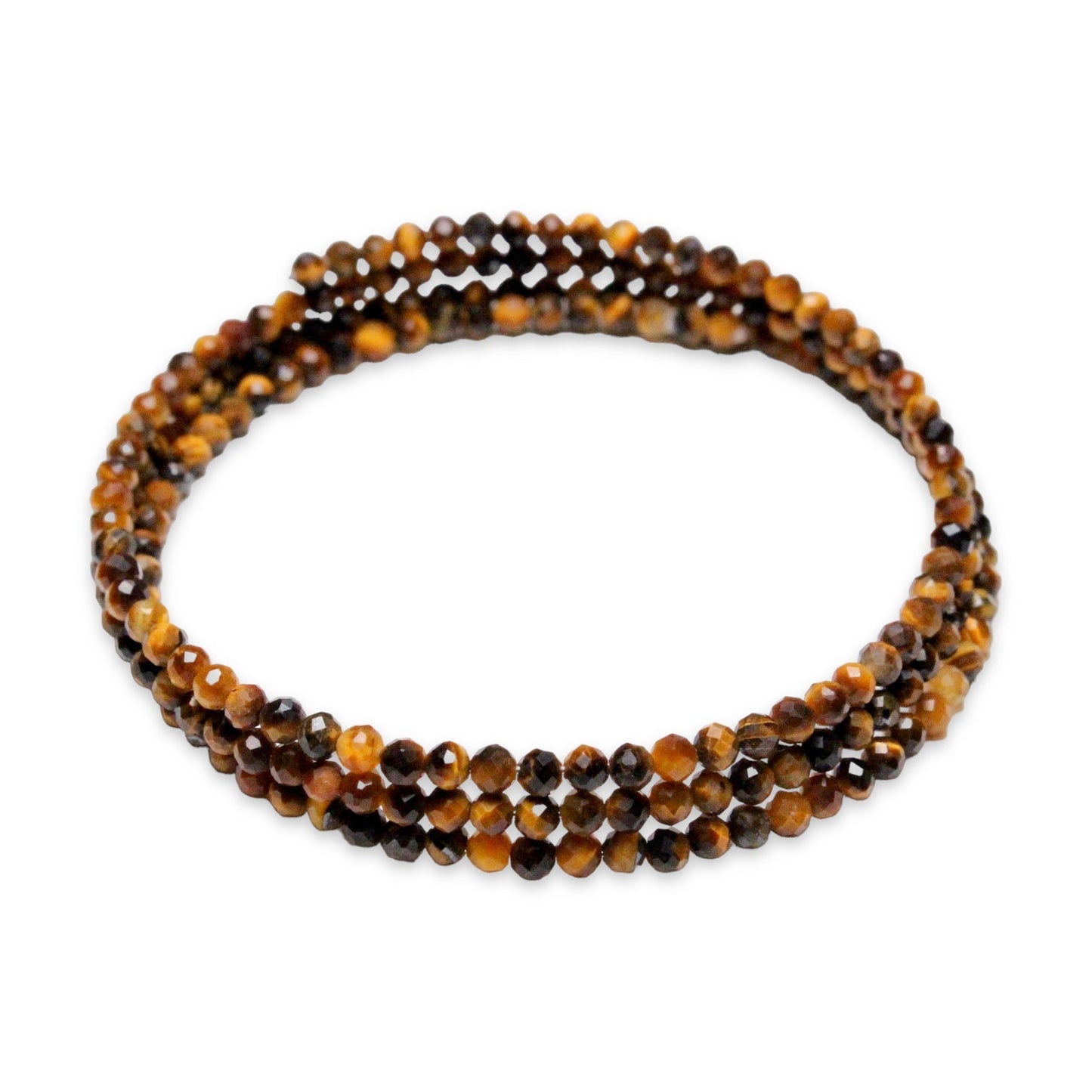 Bracelet Oeil de tigre AA Facetté 3 tours - Foliesbijoux