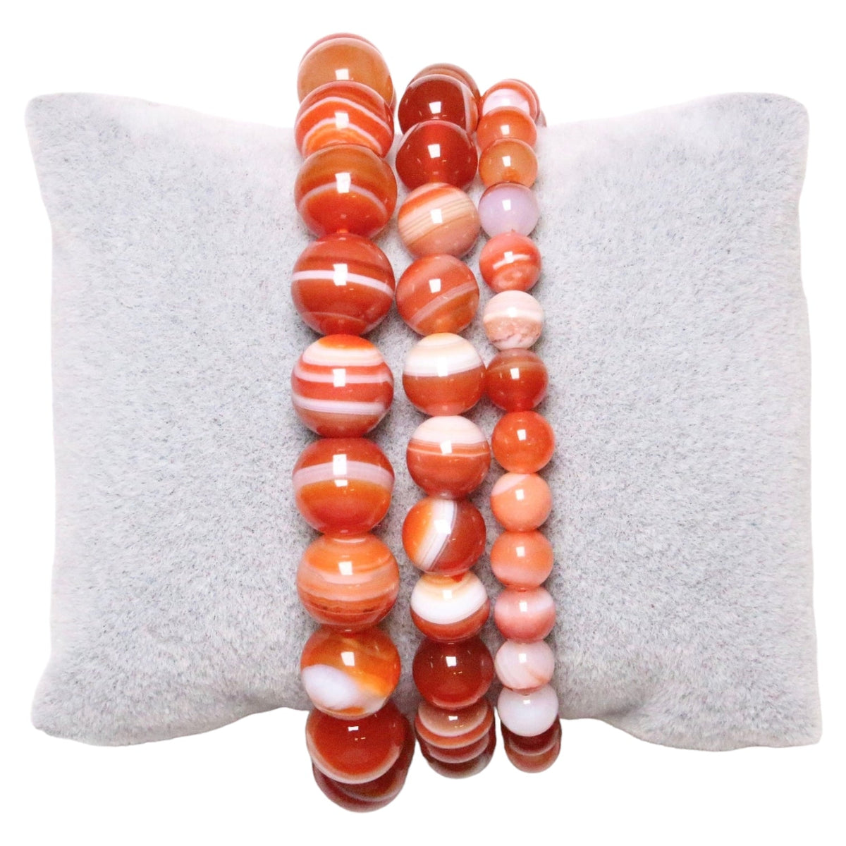 Bracelet Agate Botswana orange AA - Foliesbijoux