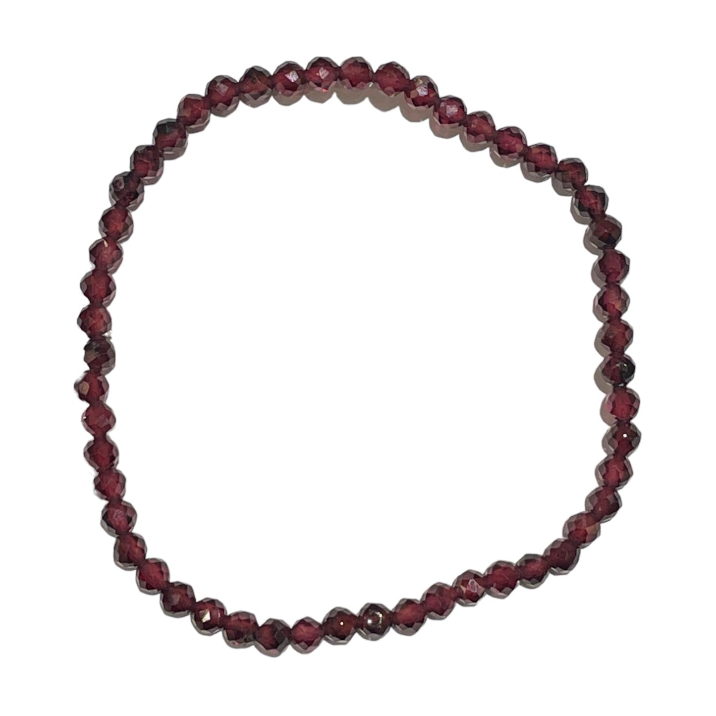 Bracelet Facetté 3mm Grenat A+ - Foliesbijoux