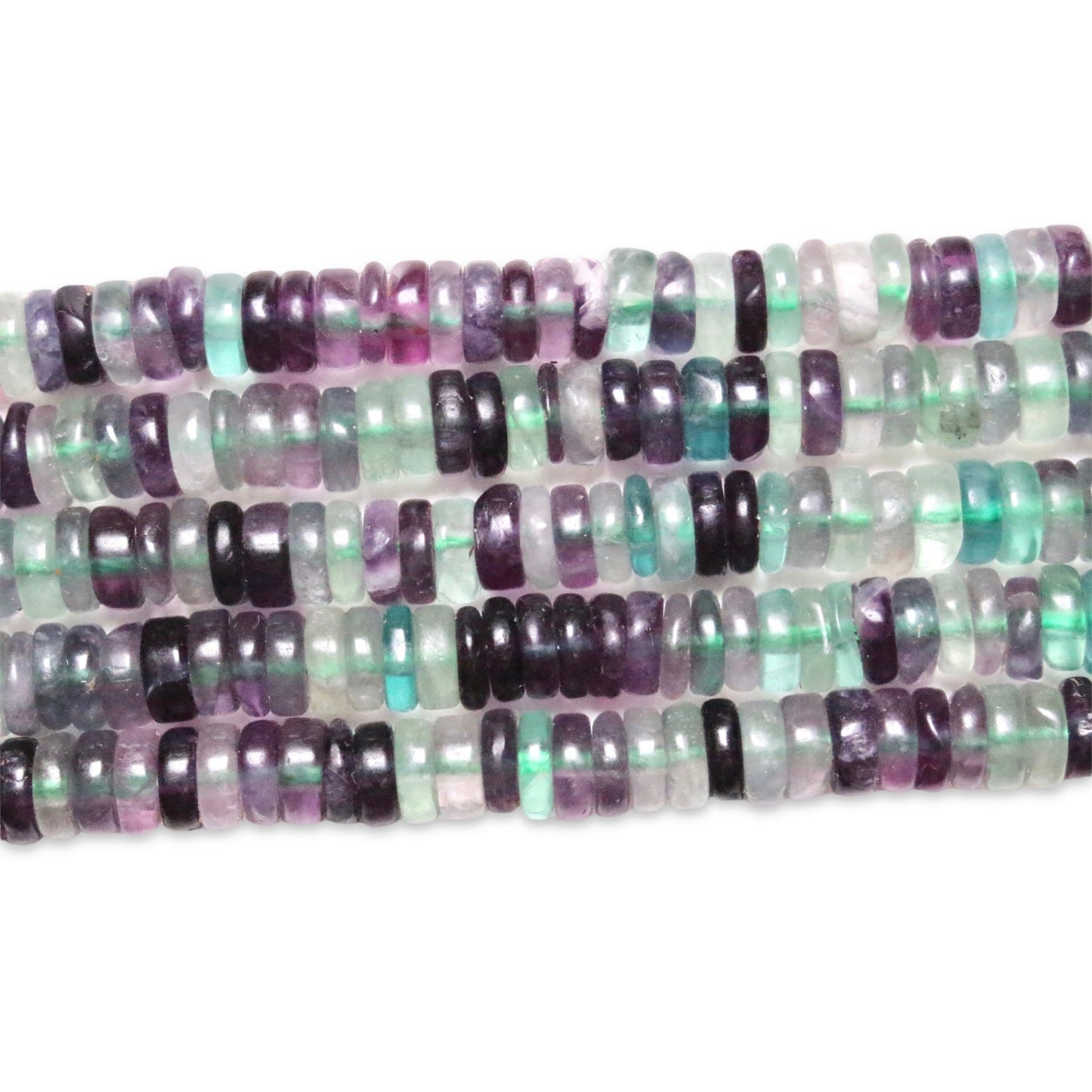 Fil de perle rondelle Fluorine multicolore 6x4 - Foliesbijoux