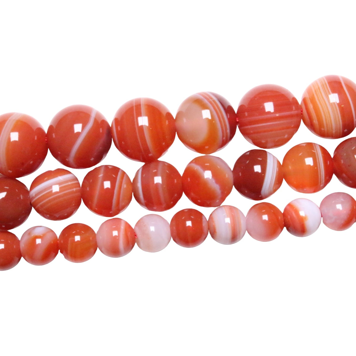 Fil de perle Agate botswana orange A - Foliesbijoux
