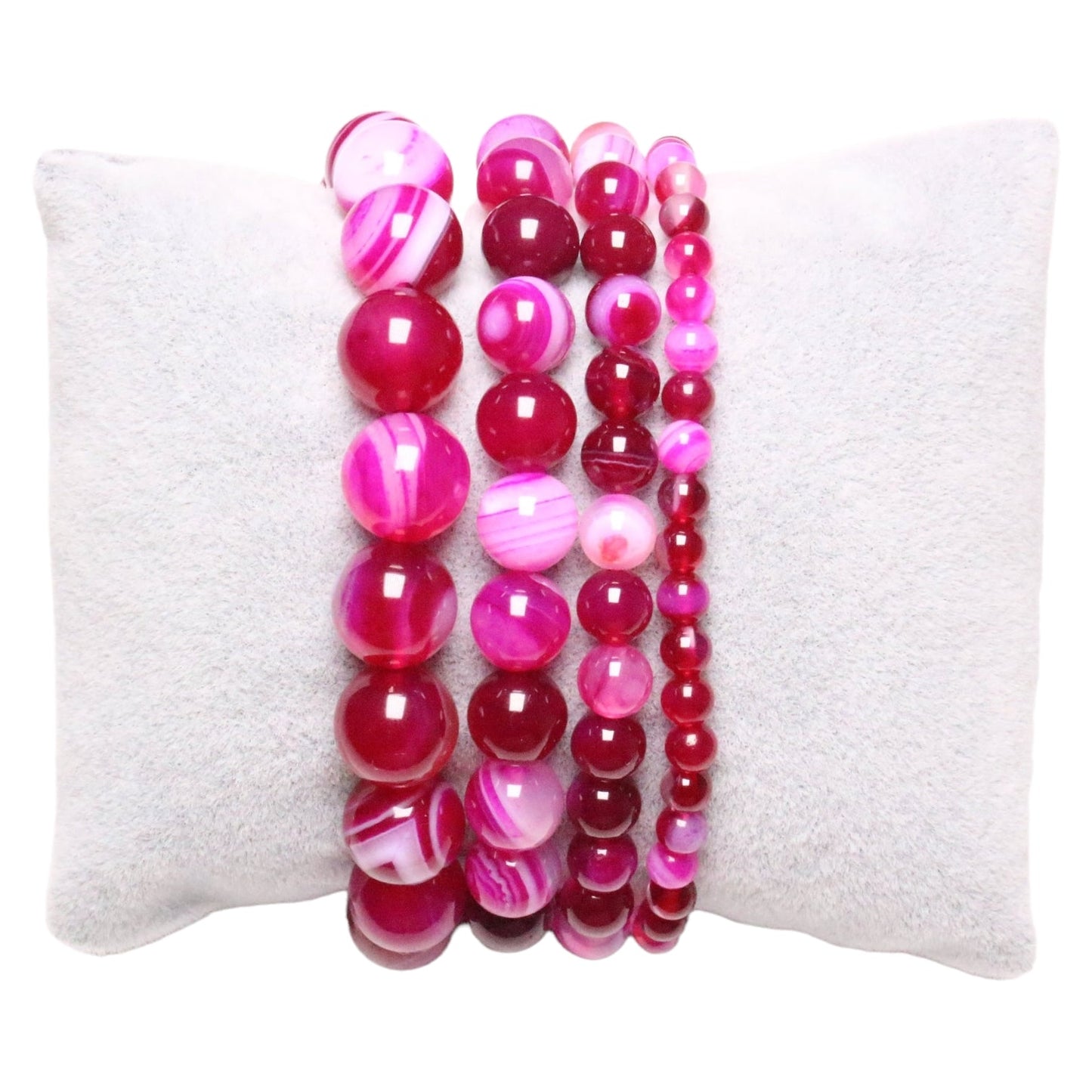 Bracelet Agate Rose Fushia A - Foliesbijoux