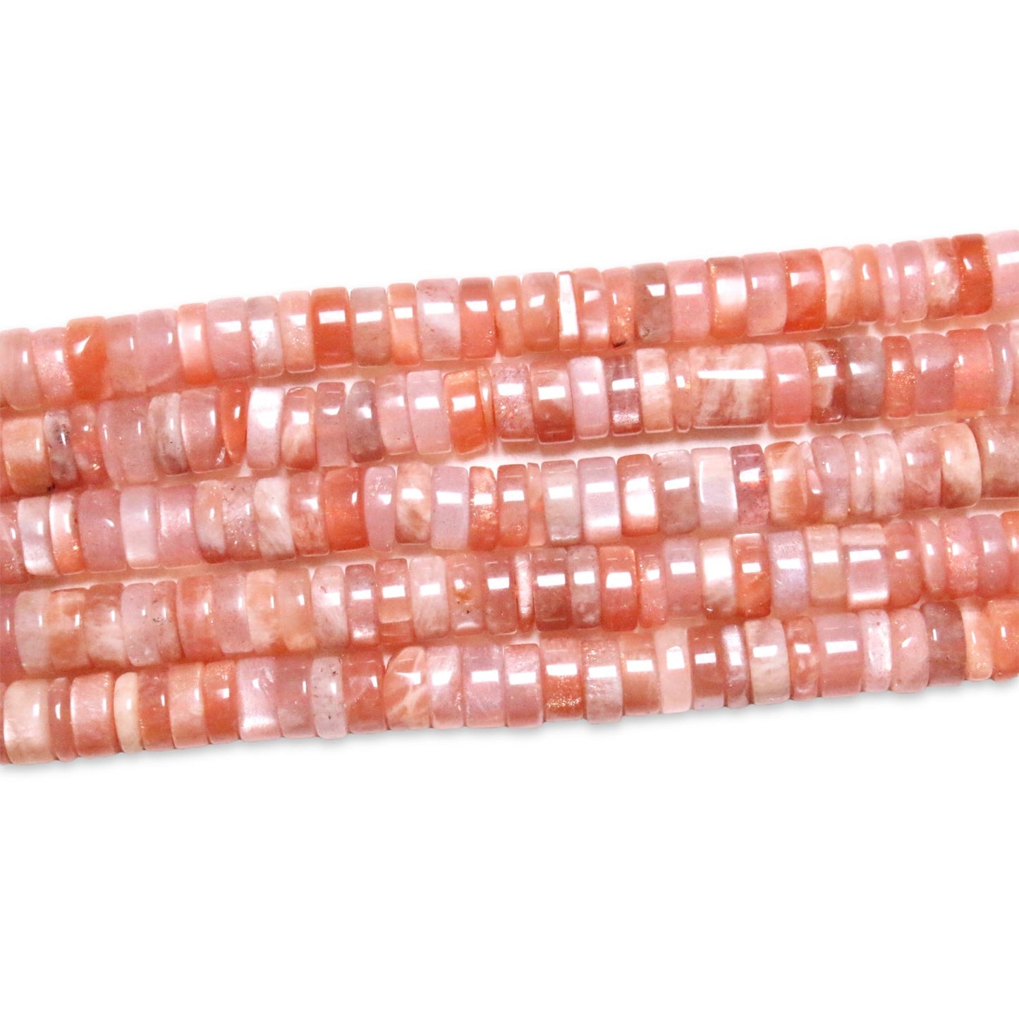 Fil de perle rondelle Pierre de soleil 6x4 - Foliesbijoux