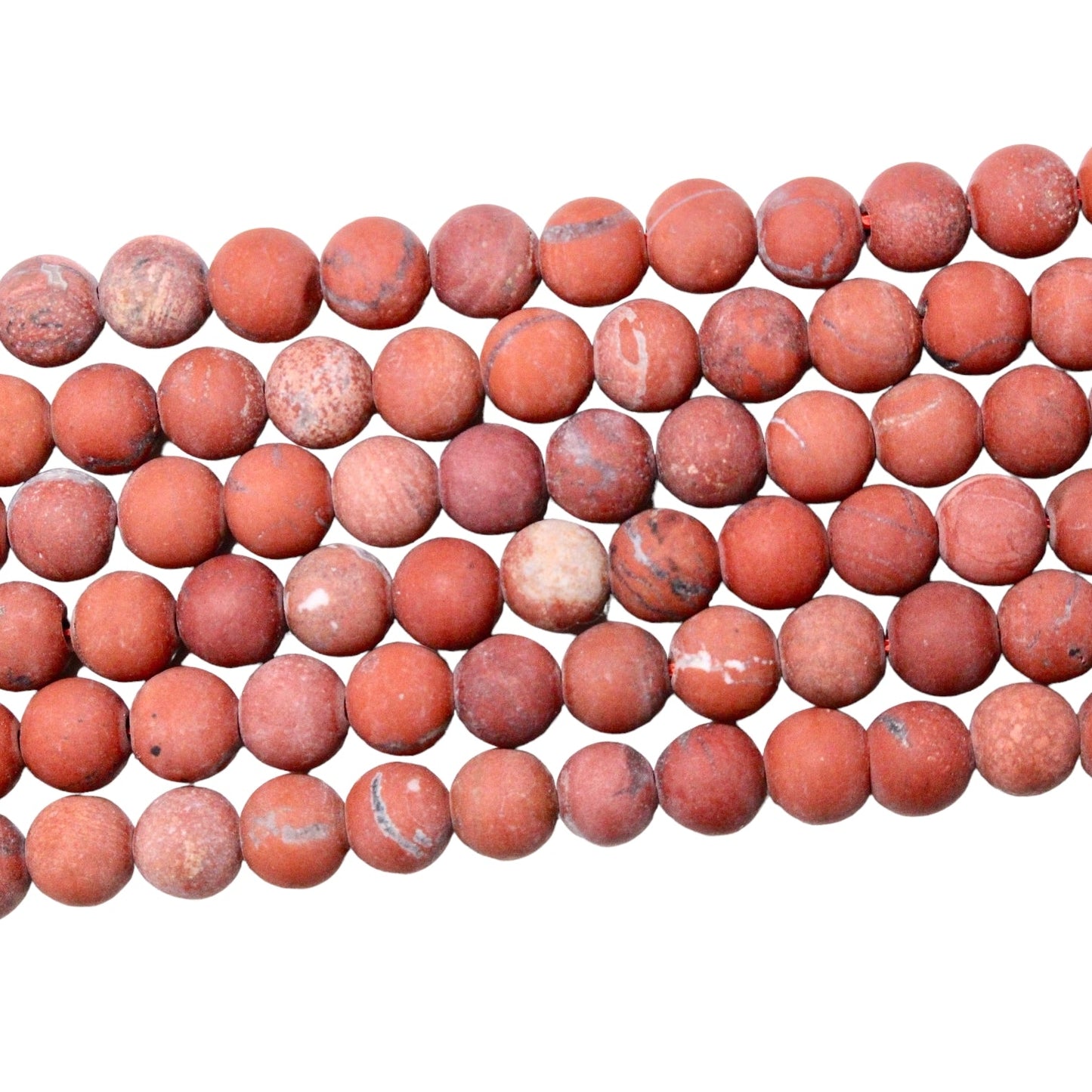 Fil de perle Jaspe rouge mat A - Foliesbijoux